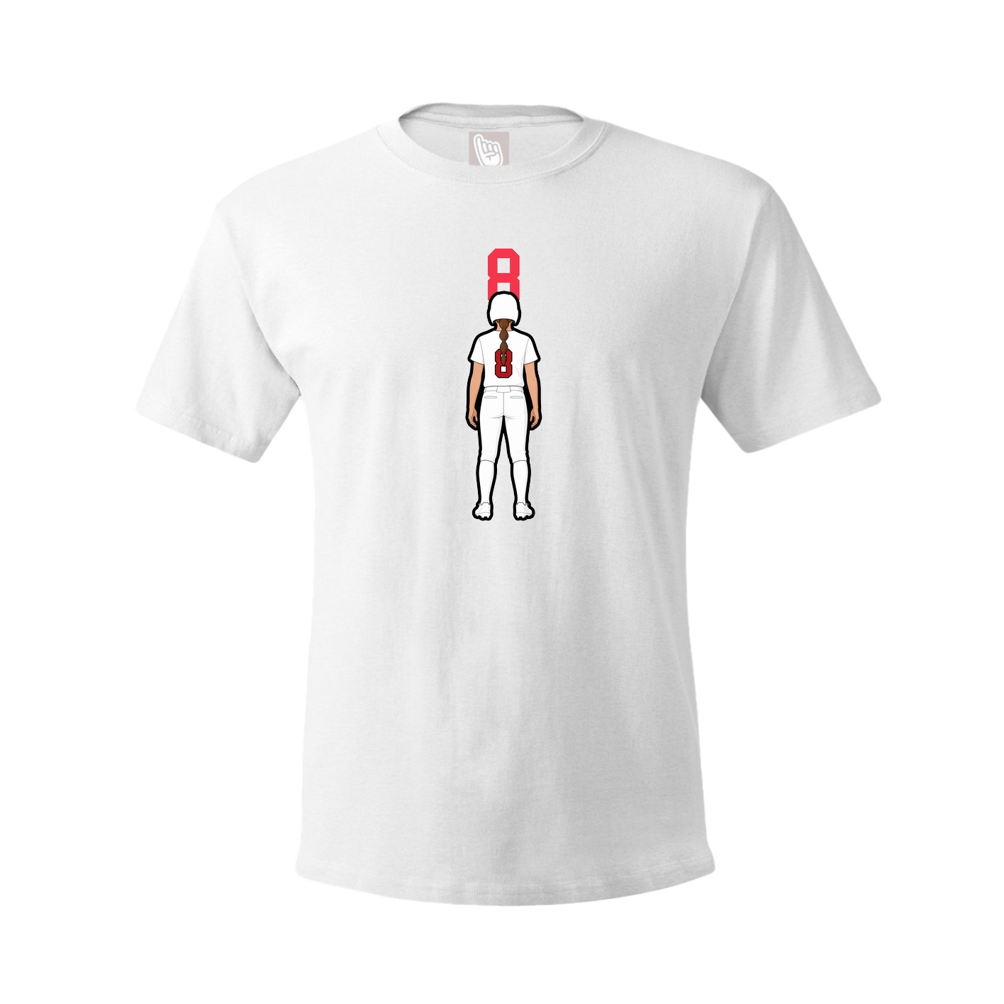 Youth Tee — Number Top in White