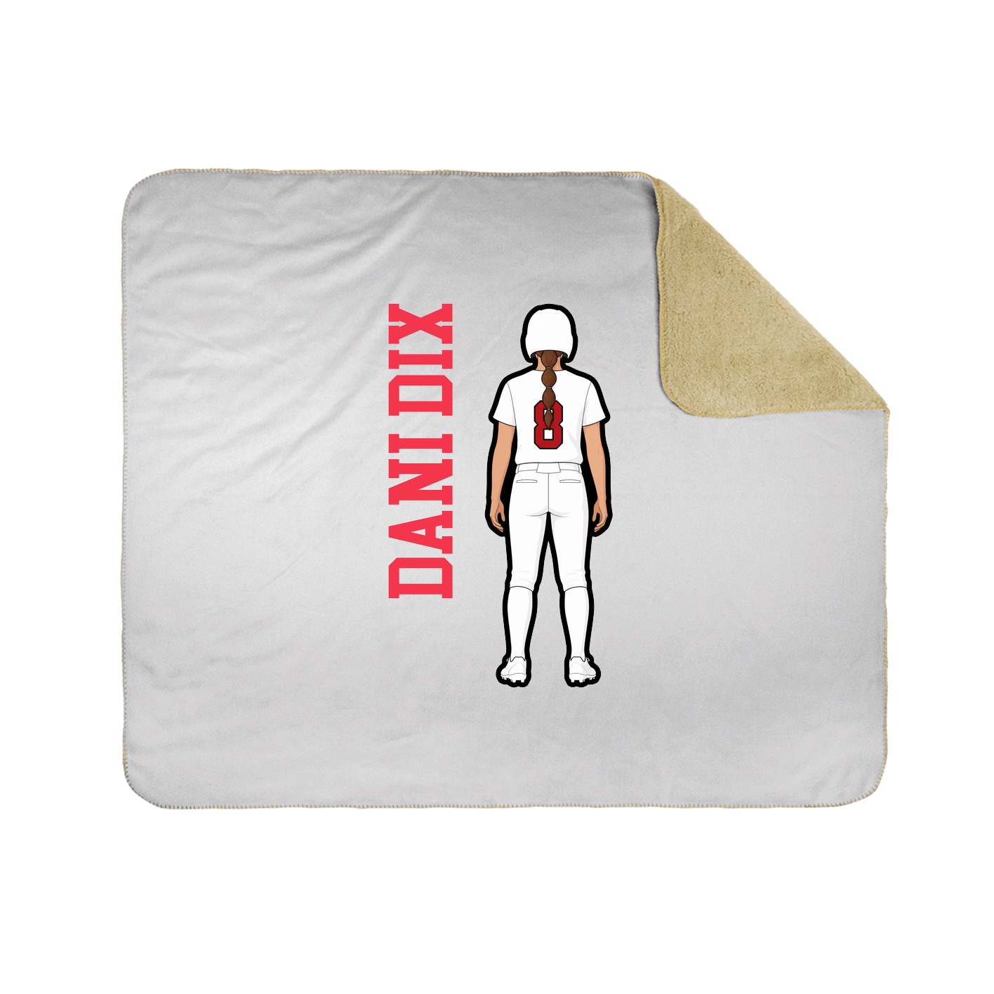 Throw Blanket — Name Vertical in White