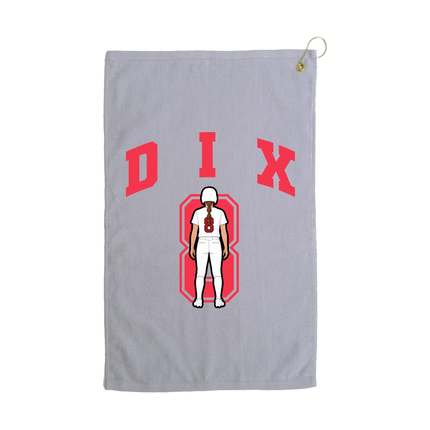 Golf Towel — Number in Grey