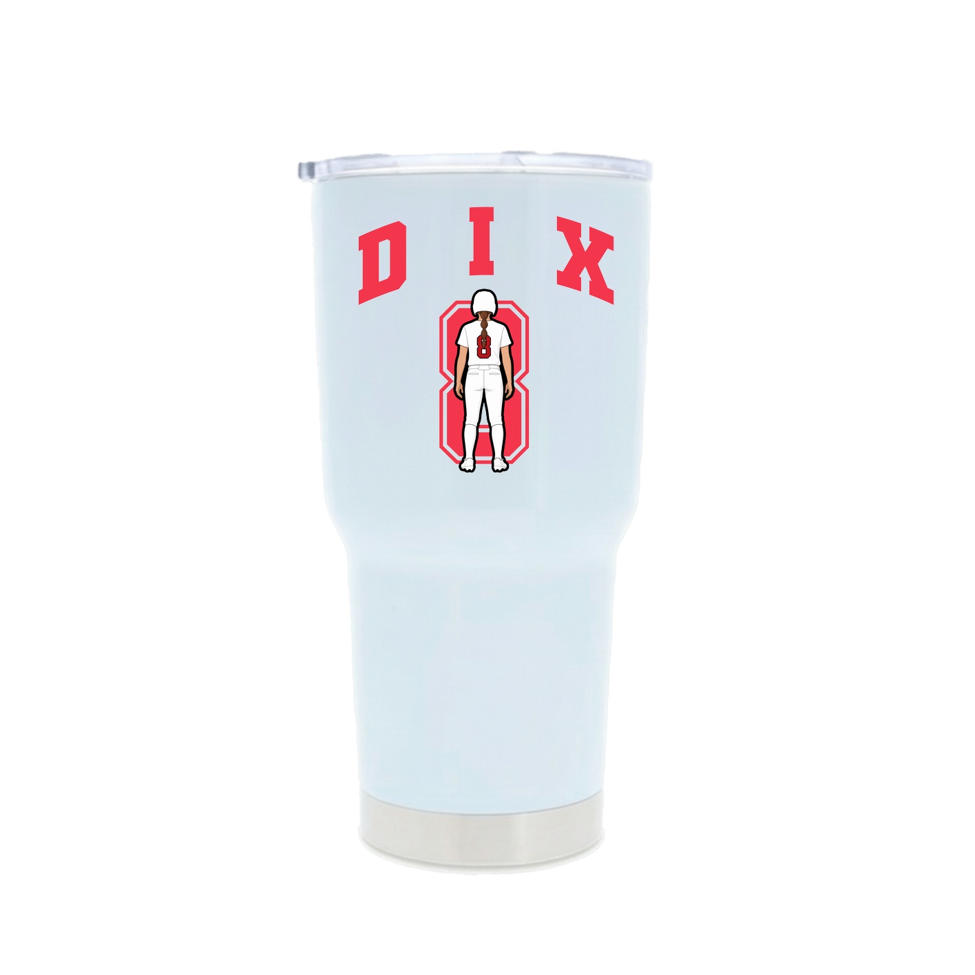 30oz Stainless Steel Tumbler — Number in White
