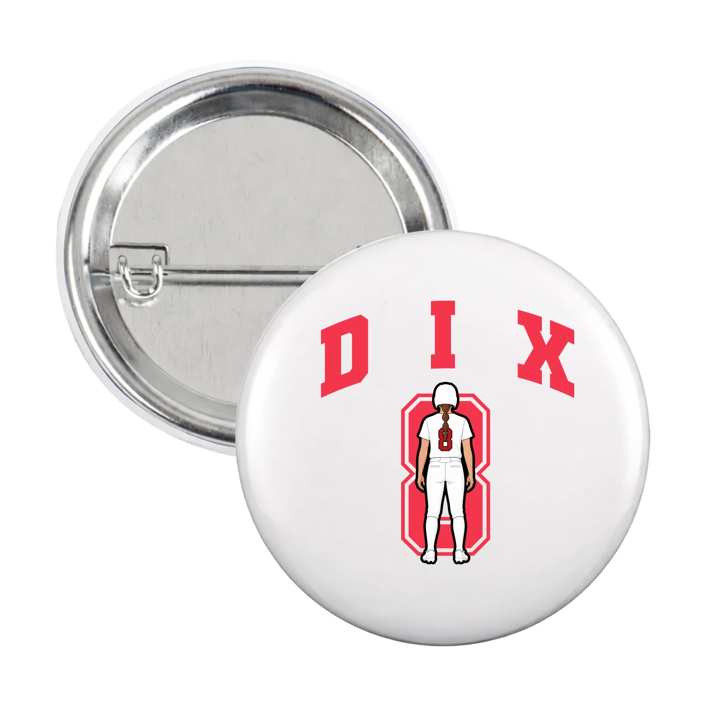Game Day Button — Number in White