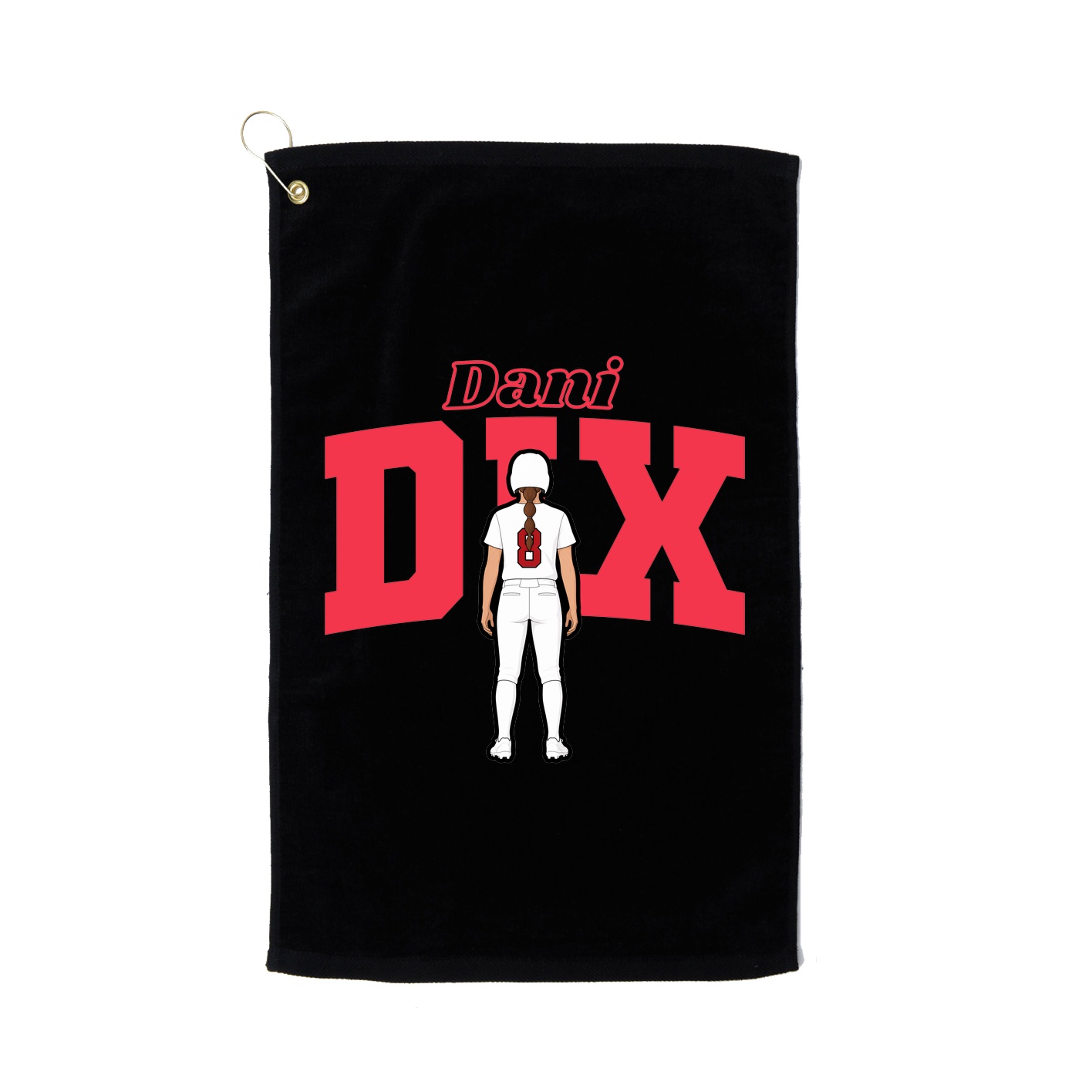 Golf Towel — Name Arch in Black