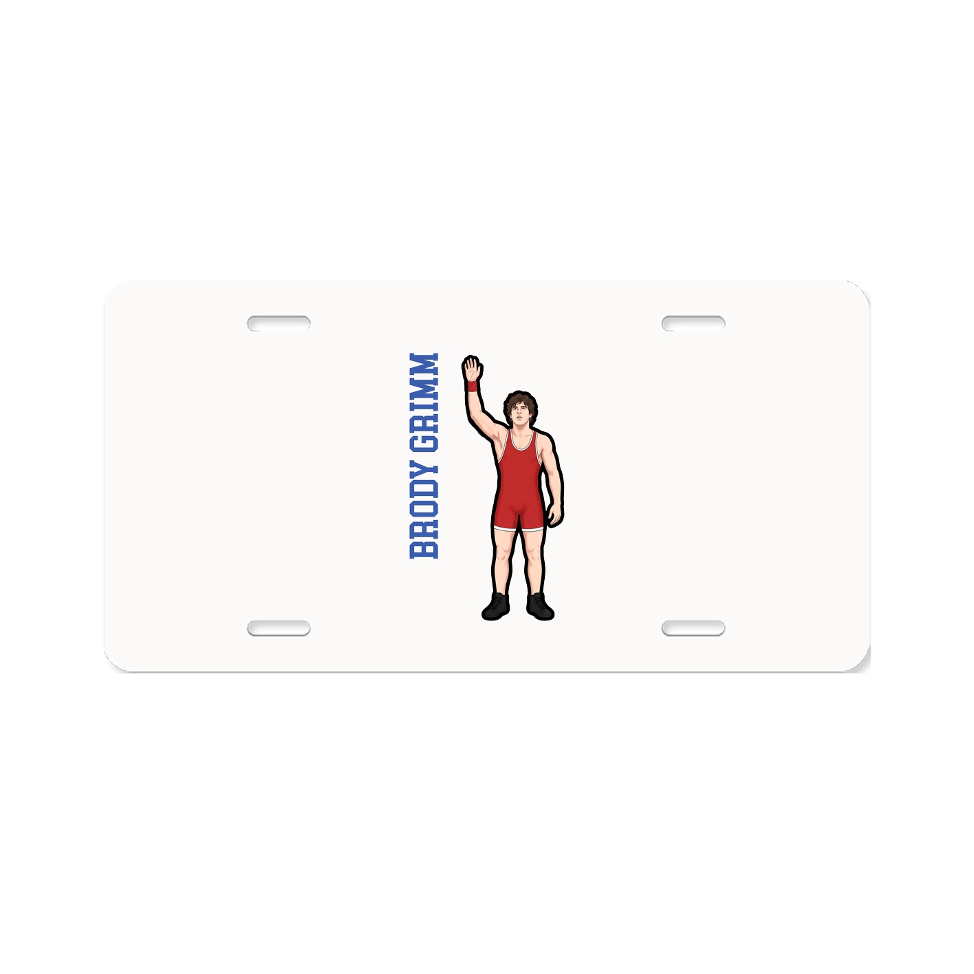 License Plate — Name Vertical in Classic