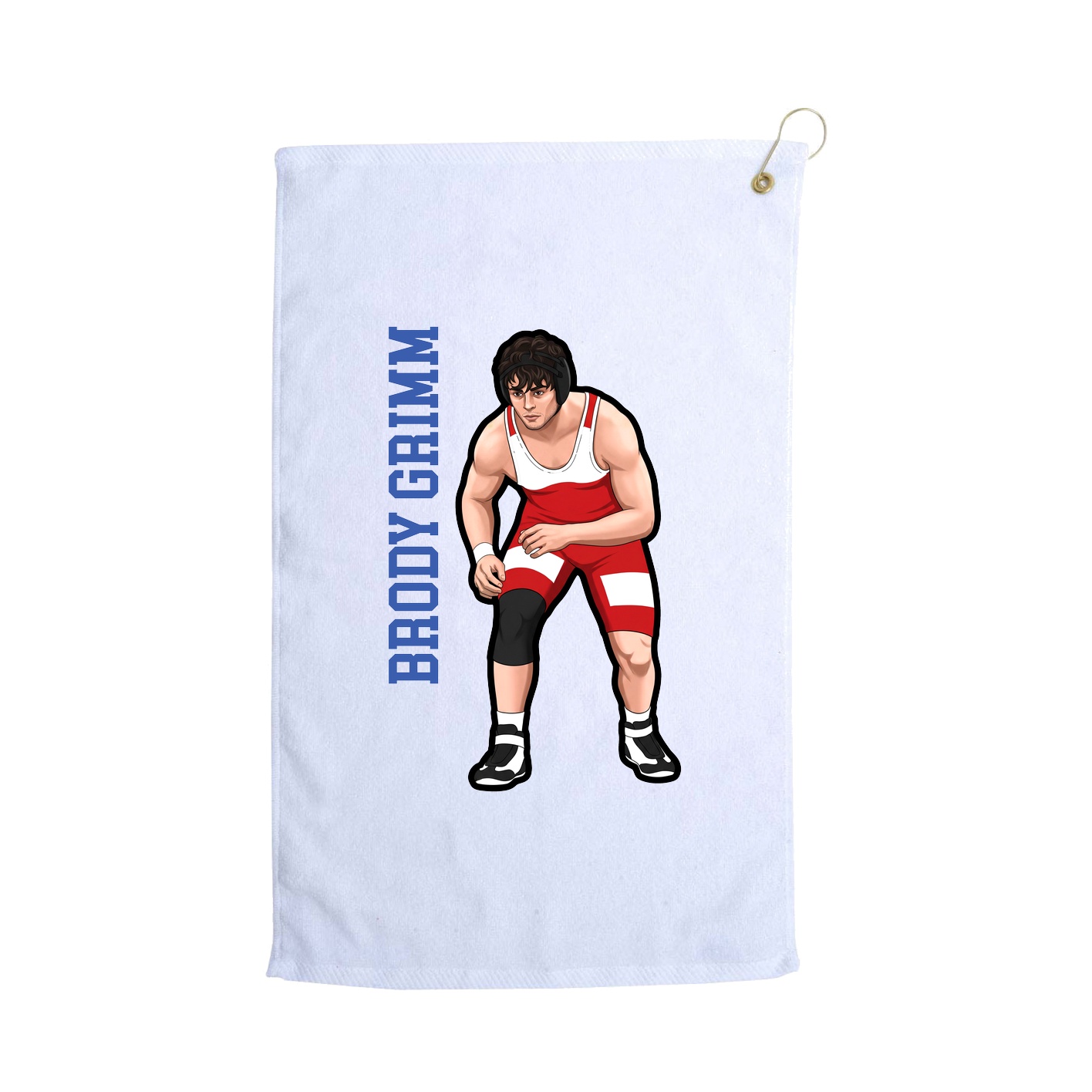 Golf Towel — Name Vertical in White