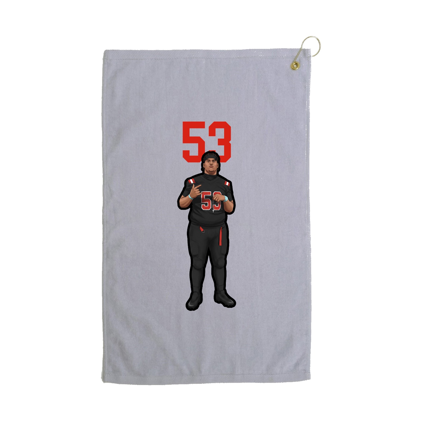 Golf Towel — Number Top in Grey