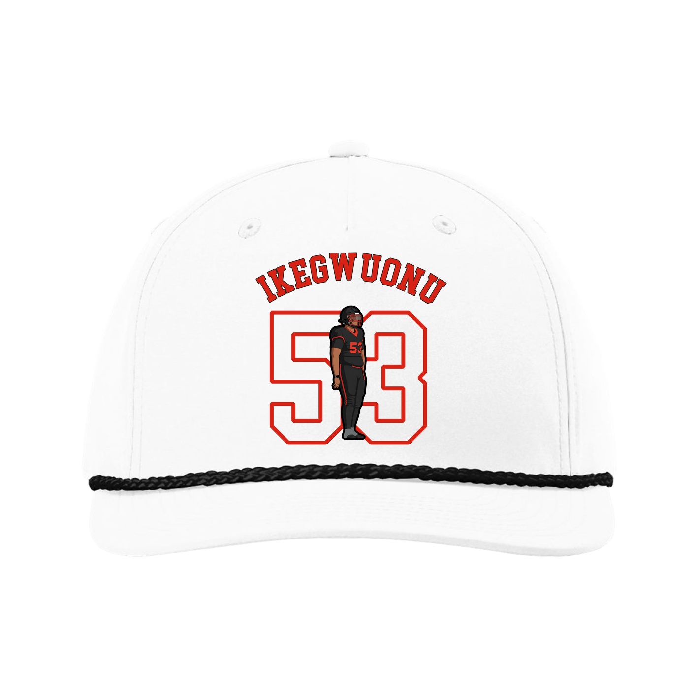 Five-Panel Classic Rope Cap — Shirsey Arch in White
