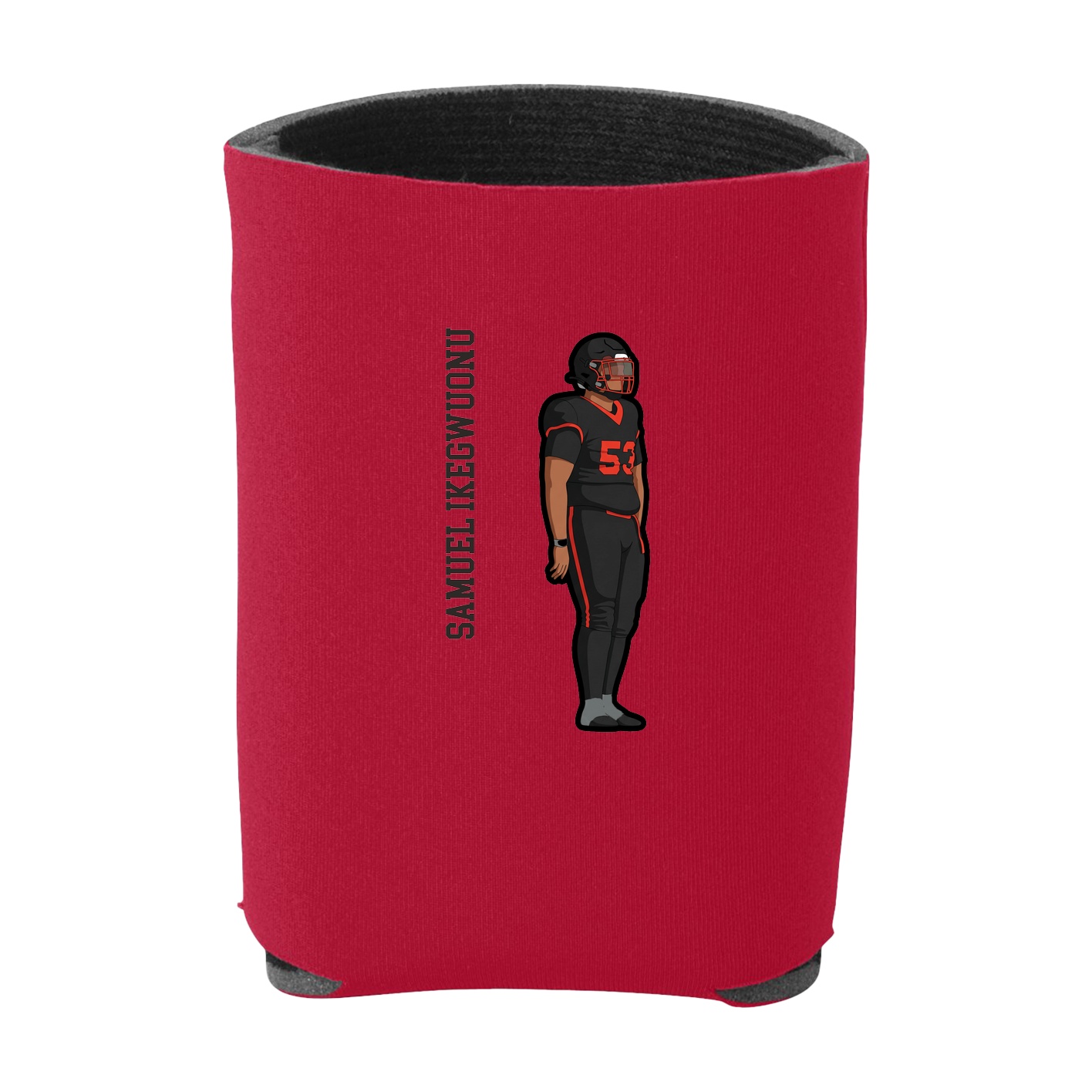 Can Holder — Name Vertical in Red