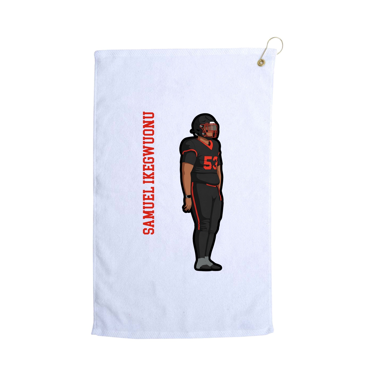 Golf Towel — Name Vertical in White