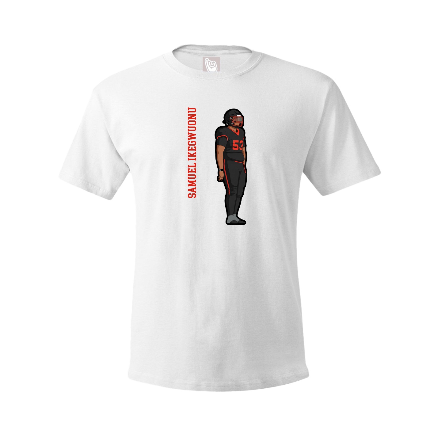 Youth Tee — Name Vertical in White