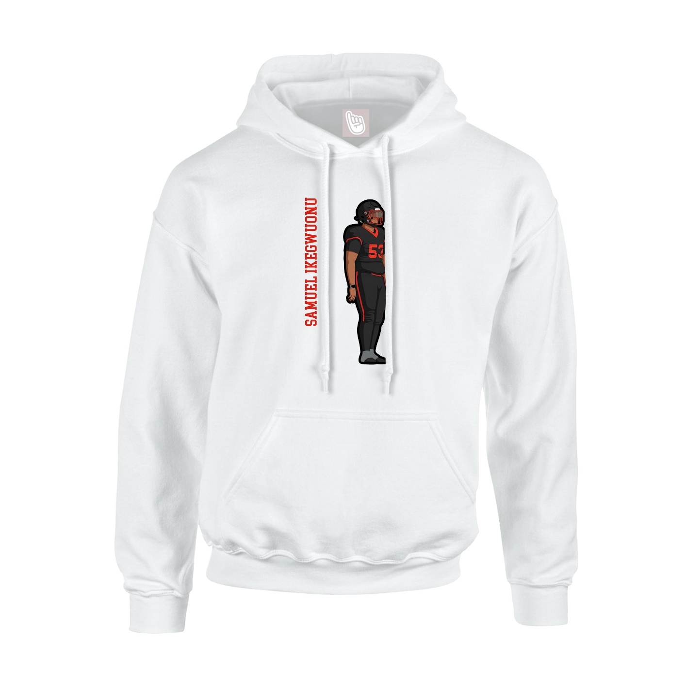 Youth Hoodie — Name Vertical in White