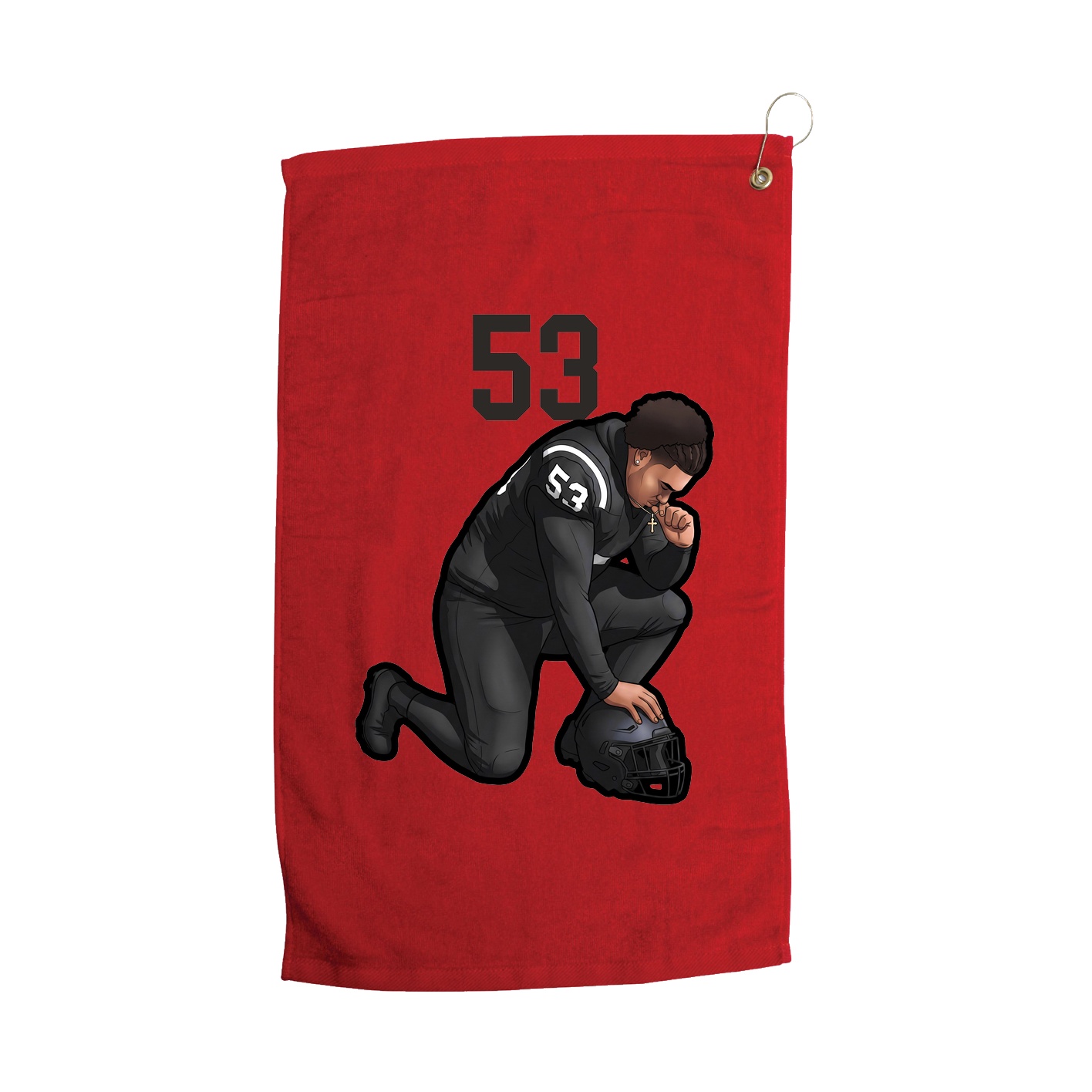 Golf Towel — Number Top in Red