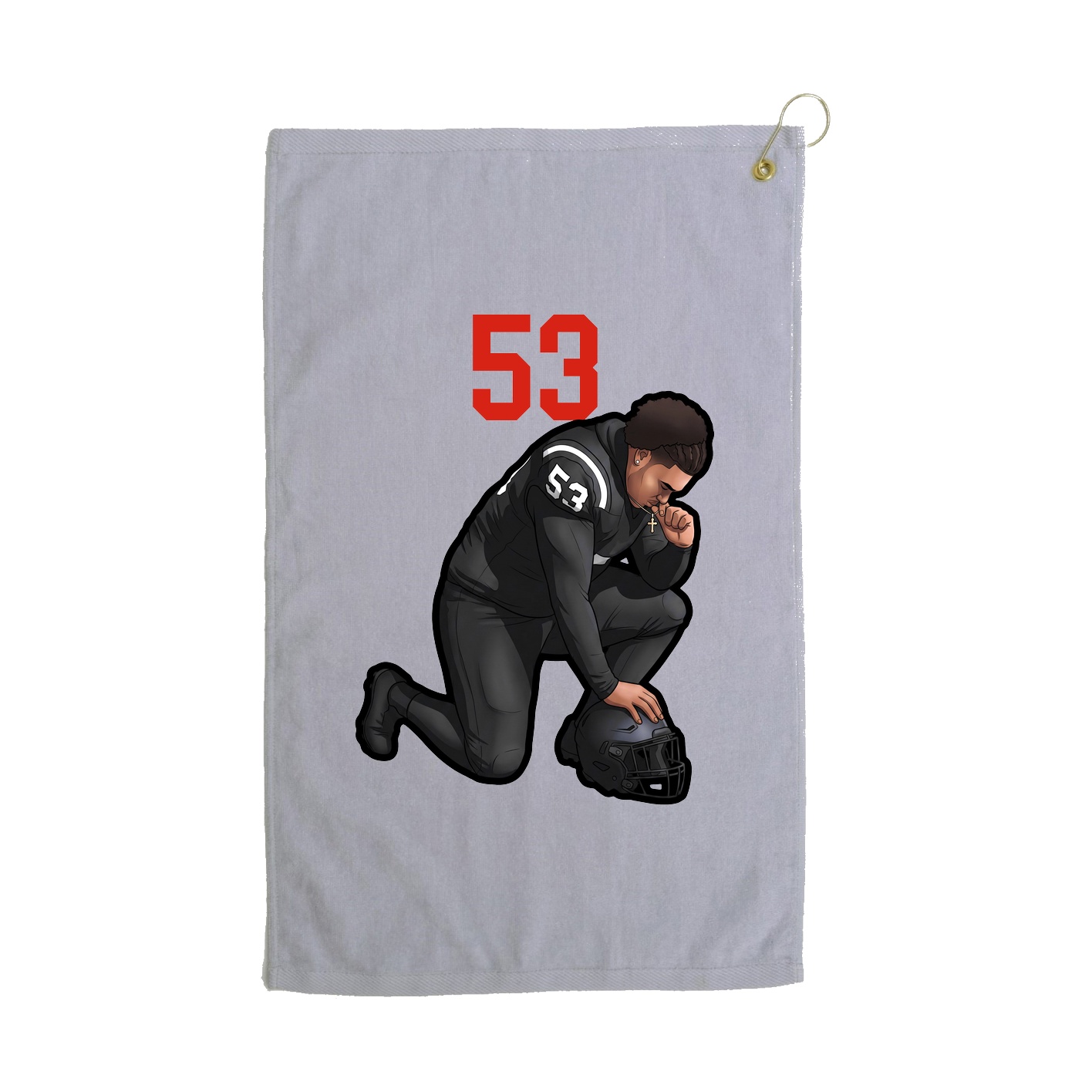 Golf Towel — Number Top in Grey
