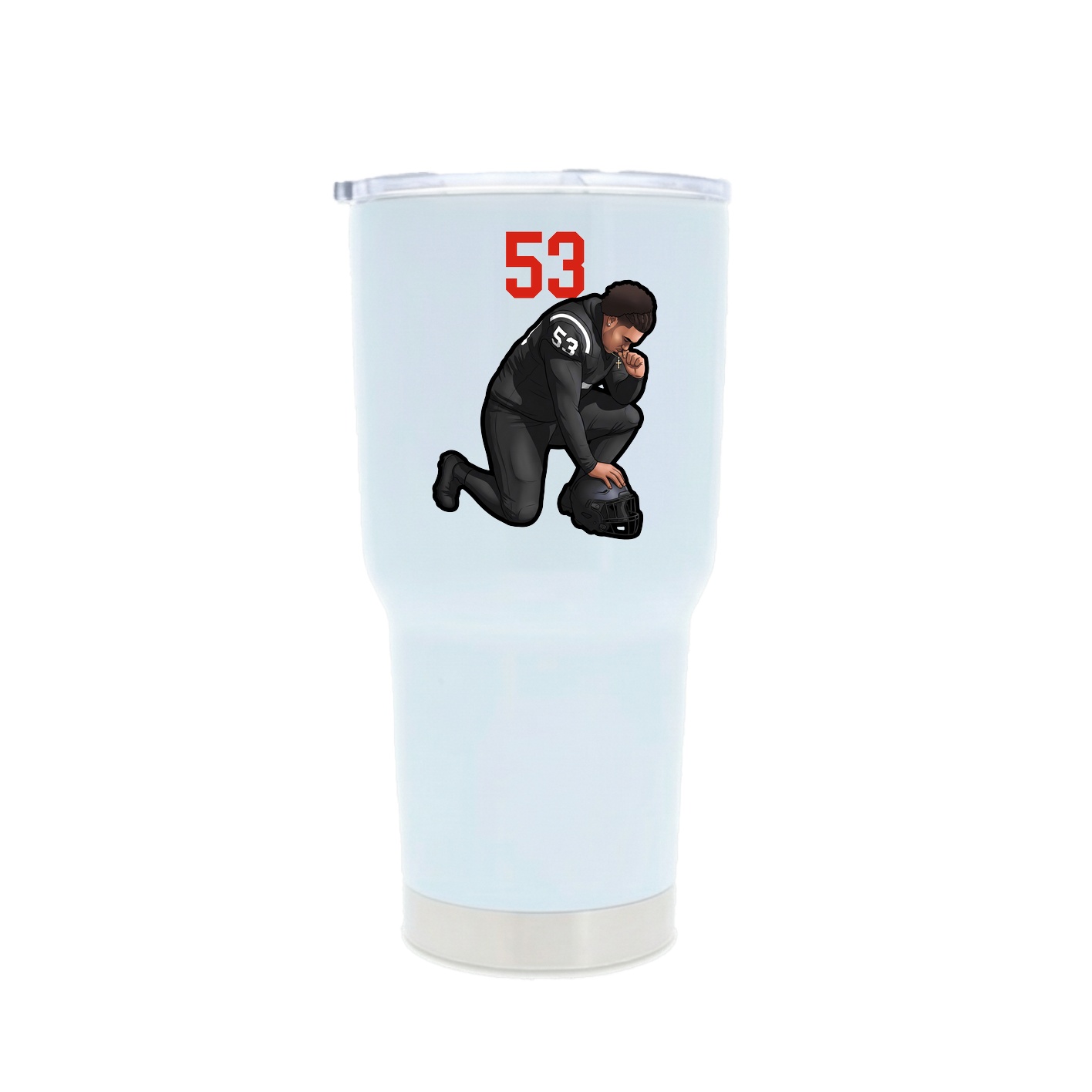 30oz Stainless Steel Tumbler — Number Top in White