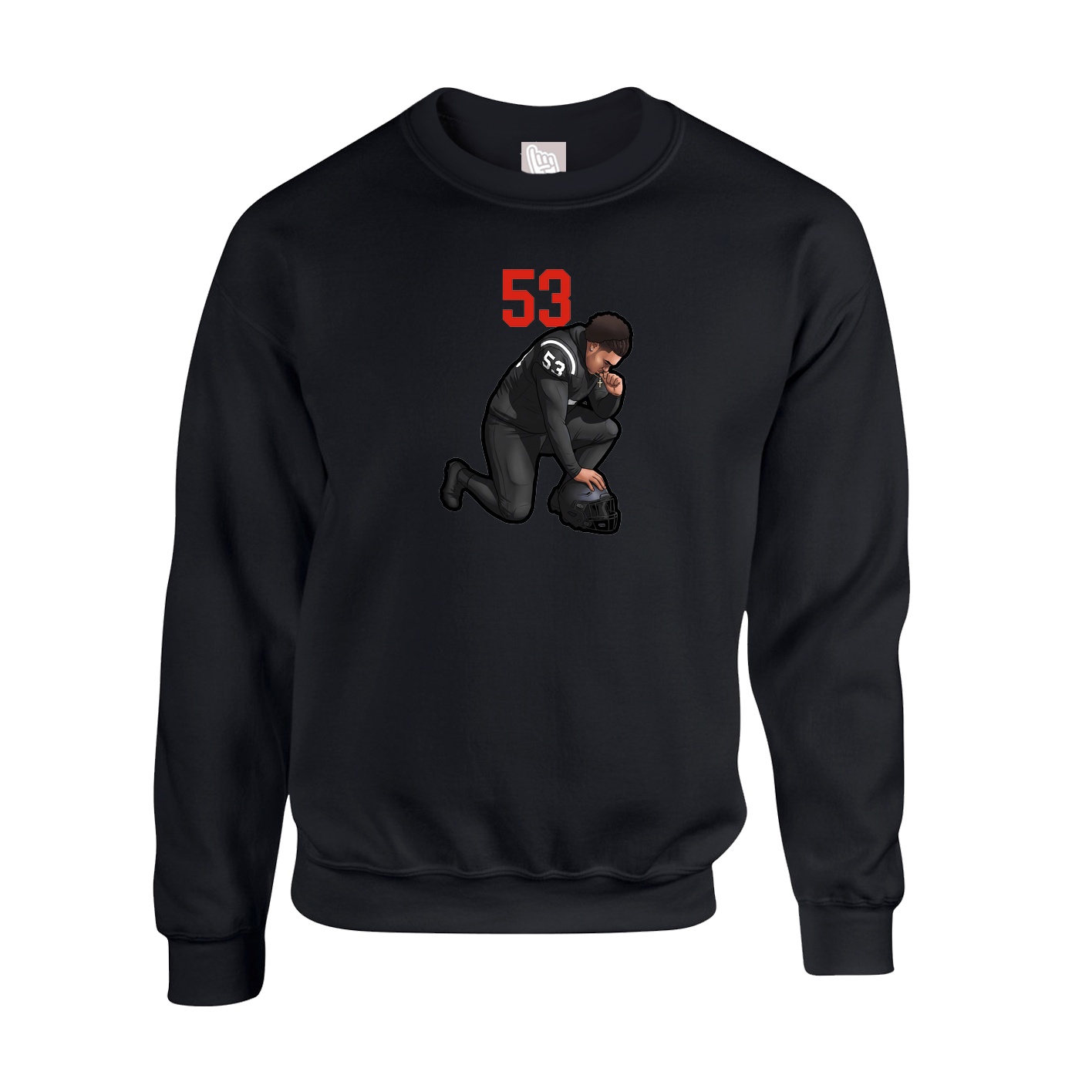 Fleece Crew — Number Top in Black
