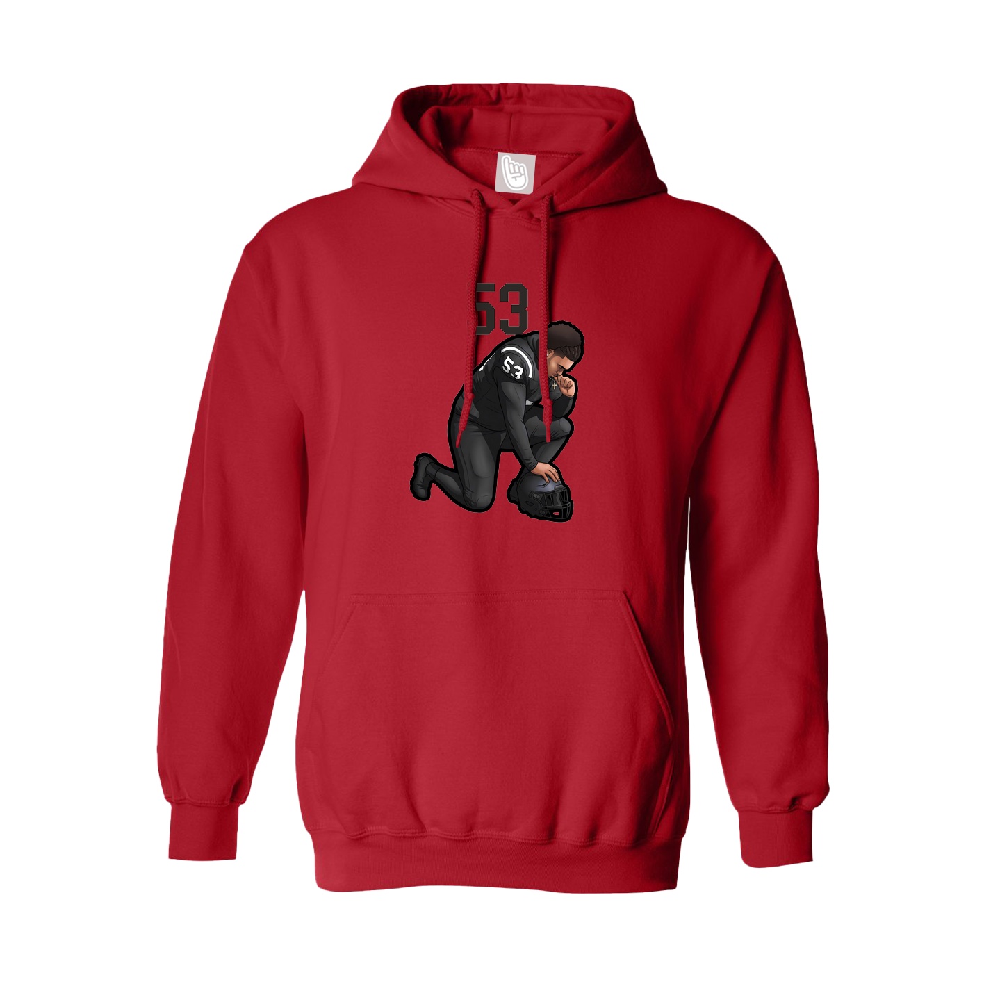 Youth Hoodie — Number Top in Red