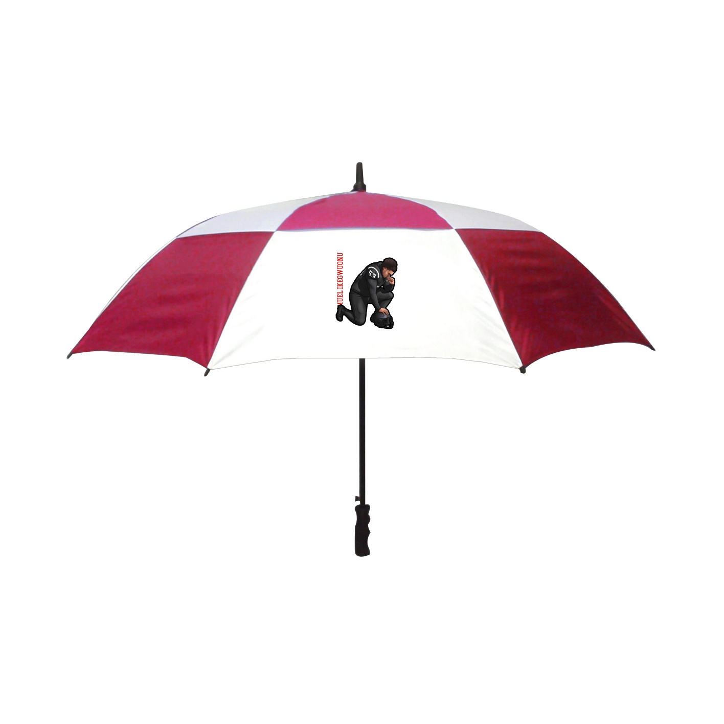Golf Umbrella — Name Vertical in Red