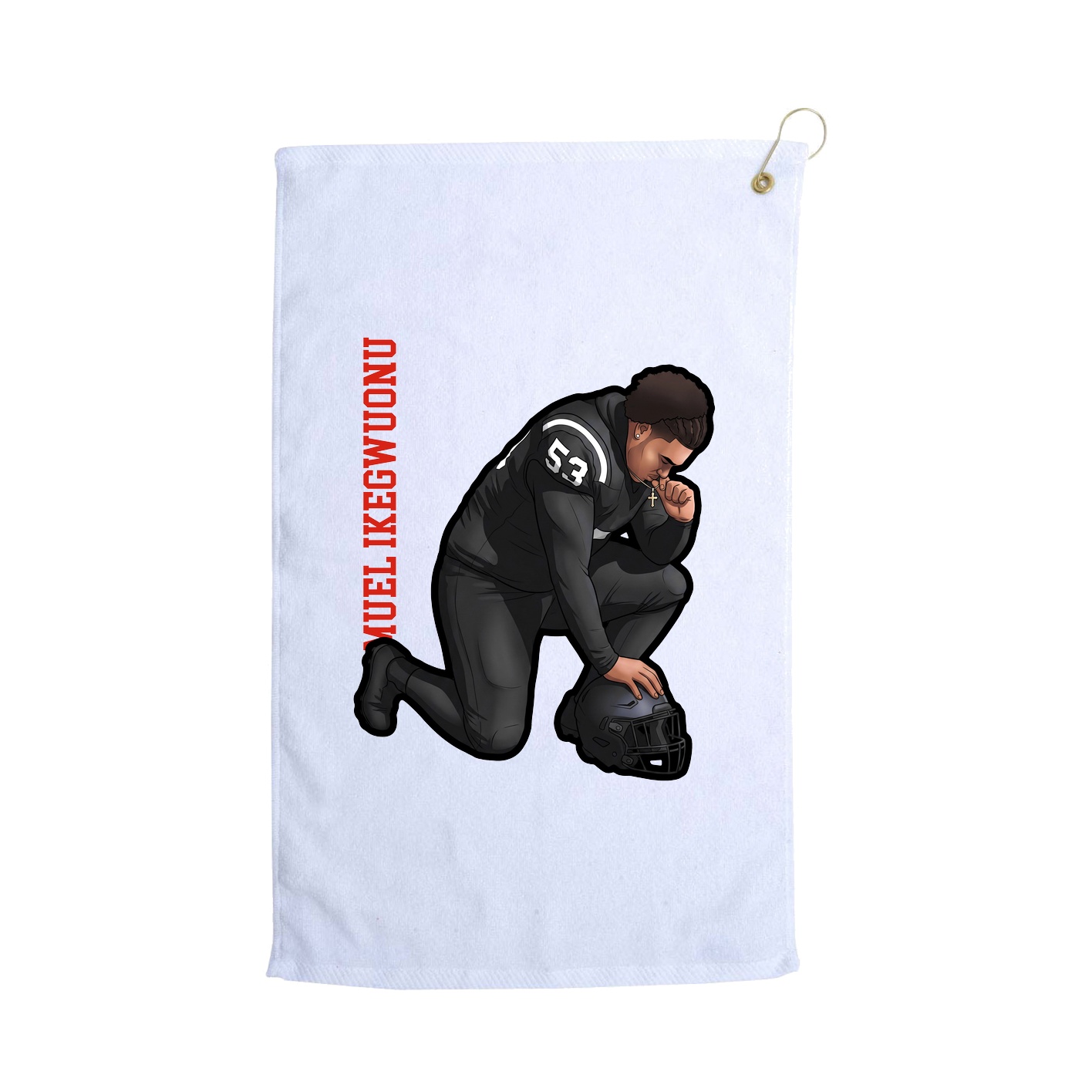 Golf Towel — Name Vertical in White