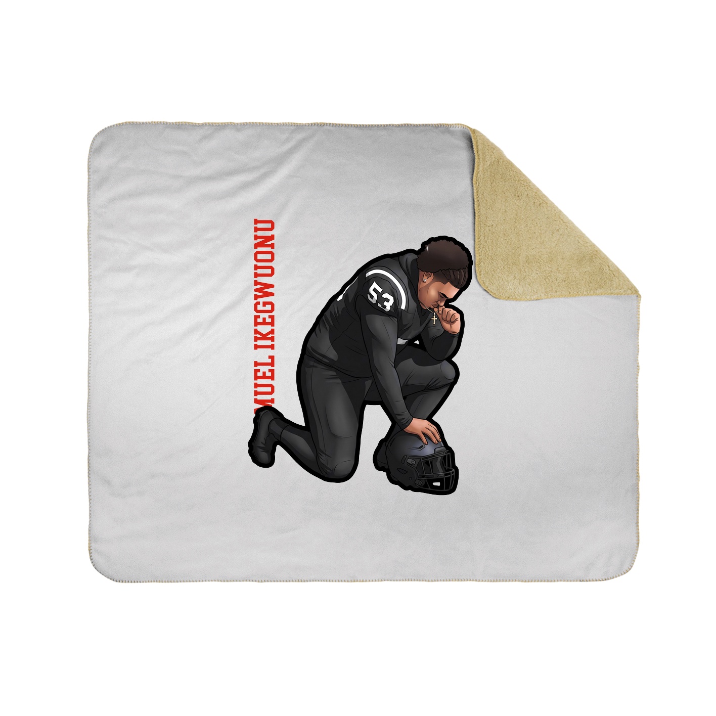 Throw Blanket — Name Vertical in White