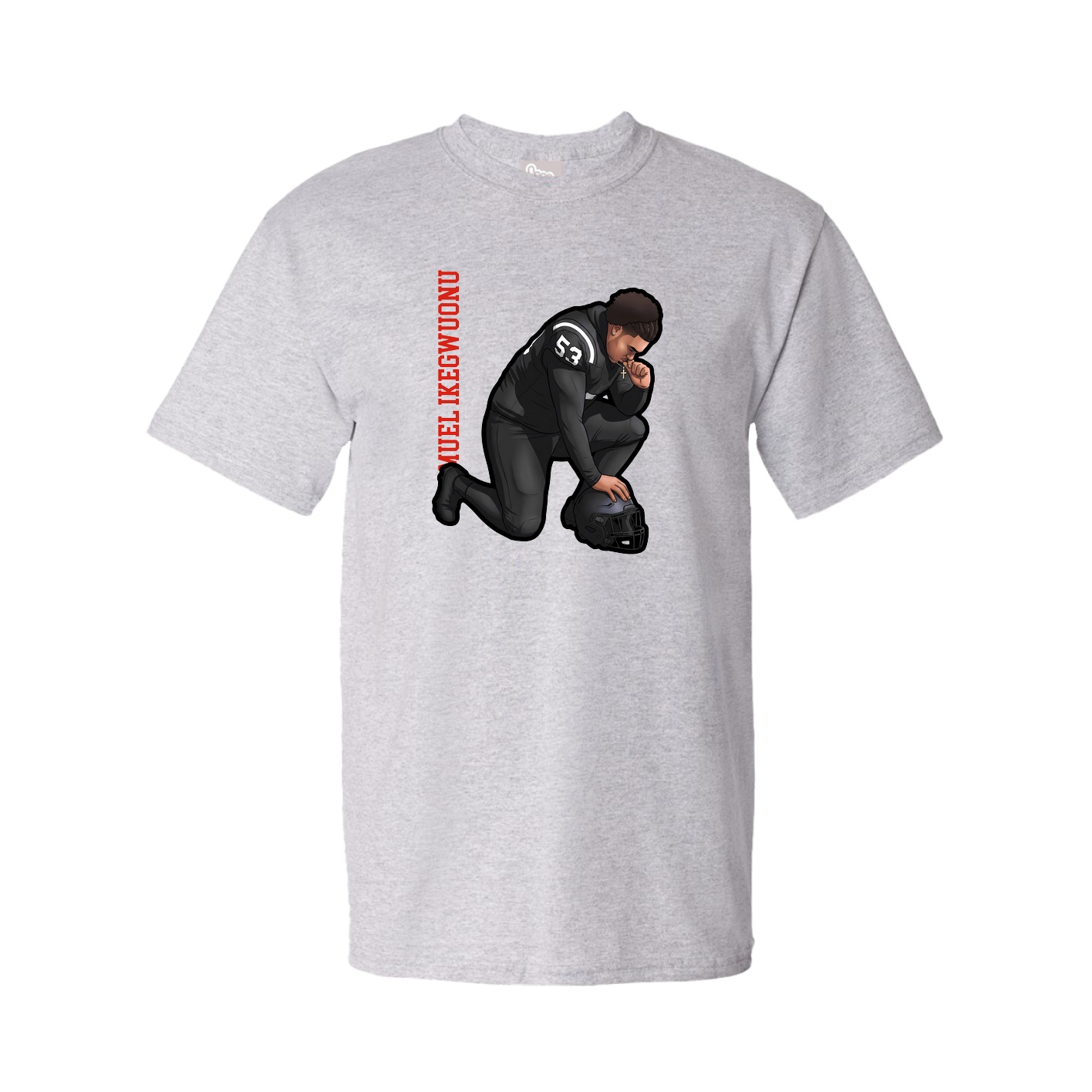Tee — Name Vertical in Grey