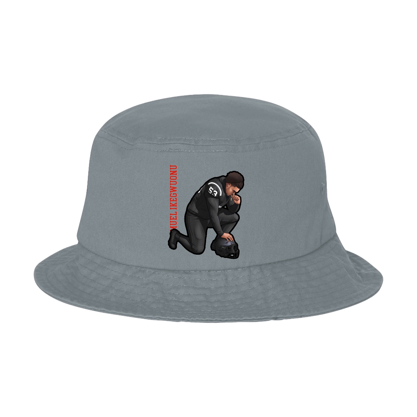 Bucket Cap — Name Vertical in Grey