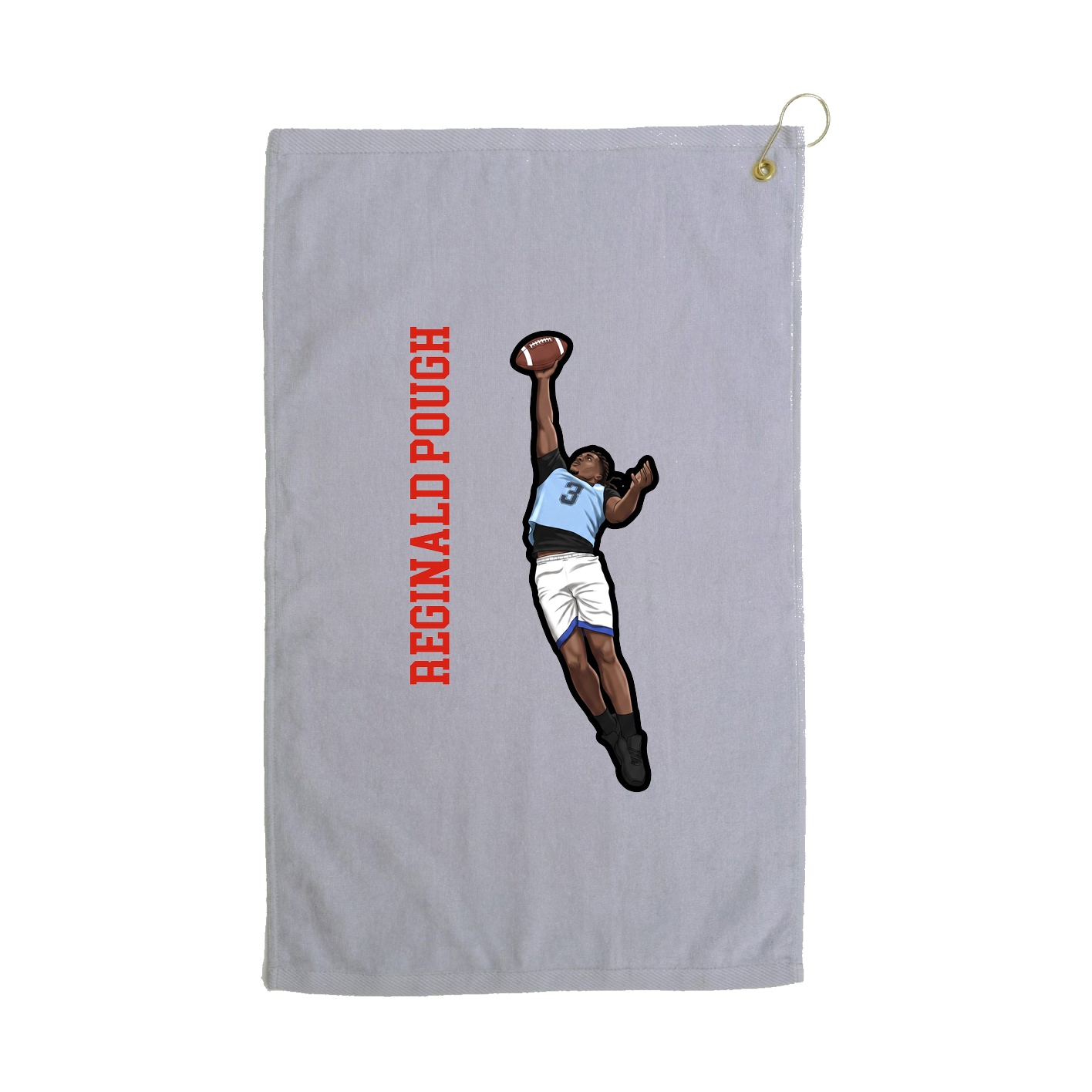 Golf Towel — Name Vertical in Grey