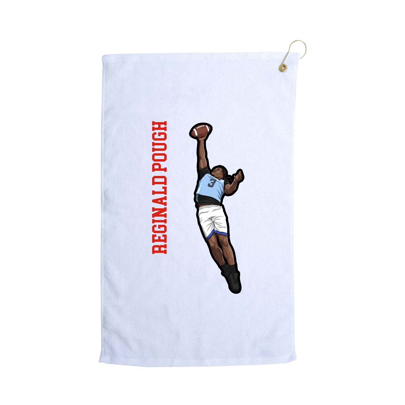 Golf Towel — Name Vertical in White