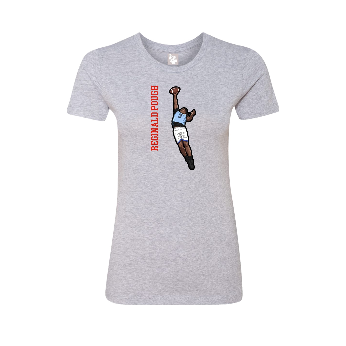 Womens Tee — Name Vertical in Grey