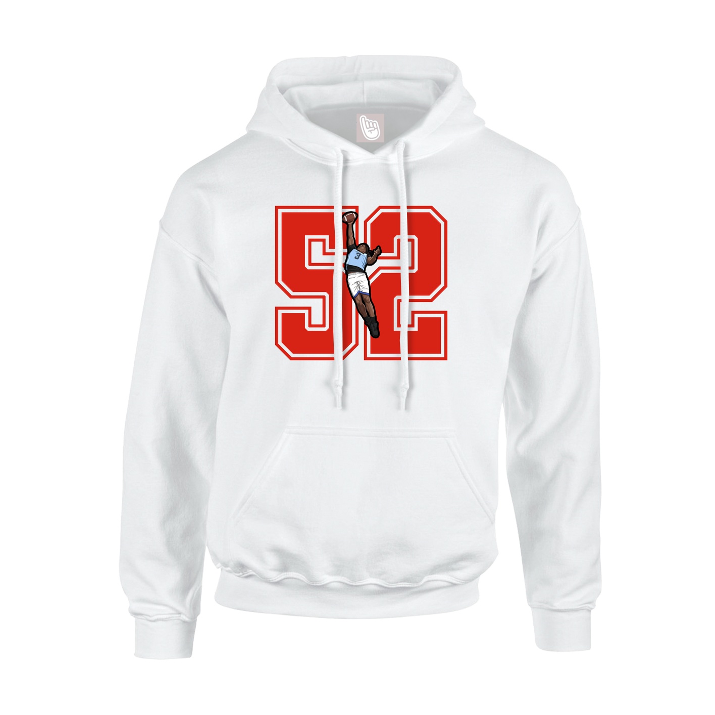 Hoodie — Number in White