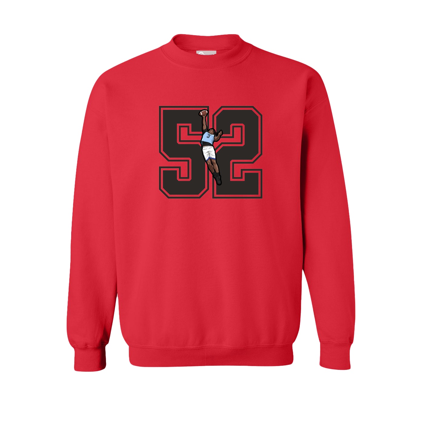 Fleece Crew — Number in Red
