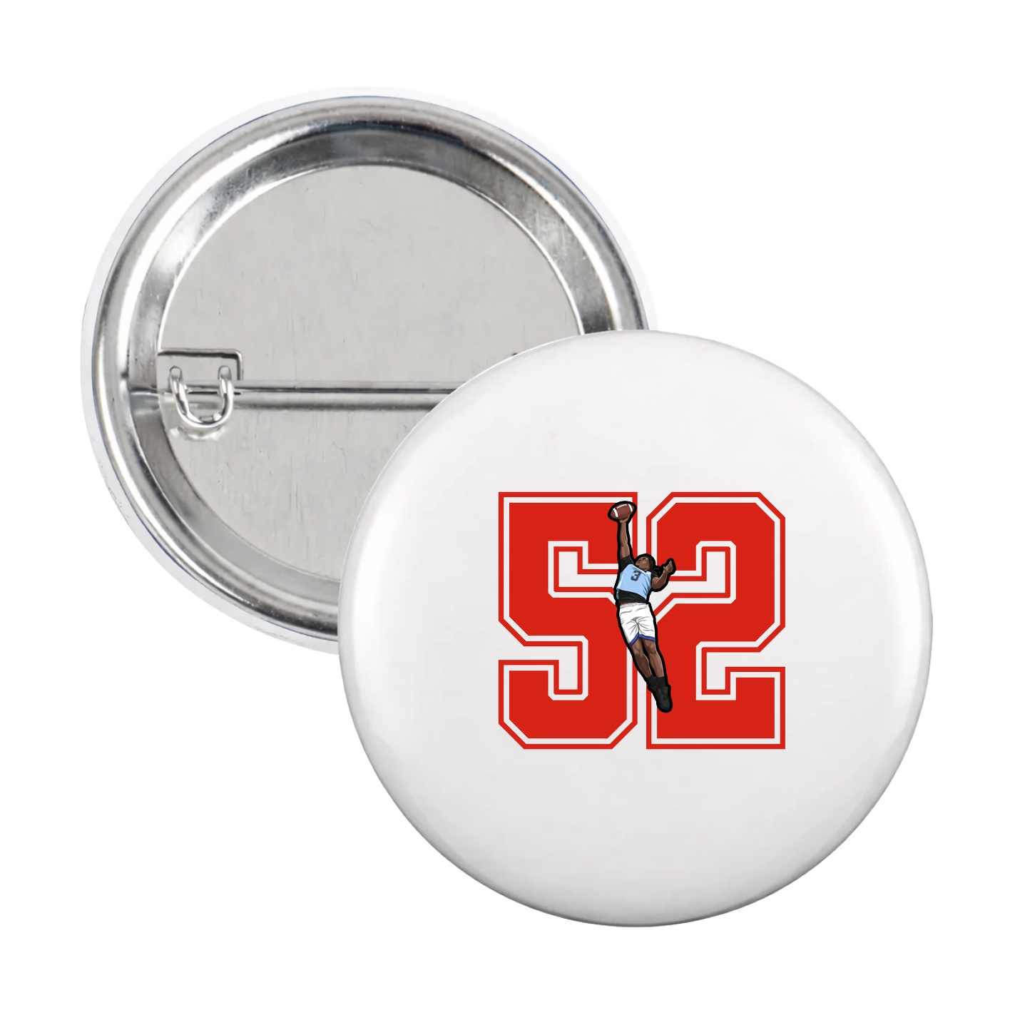 Game Day Button — Number in White
