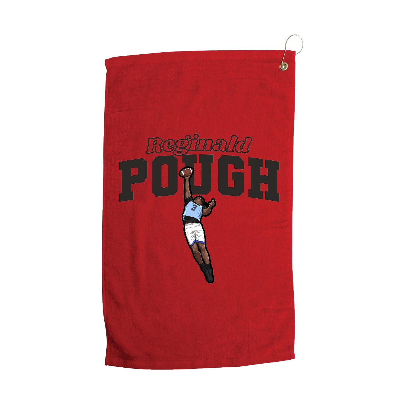 Golf Towel — Name Arch in Red