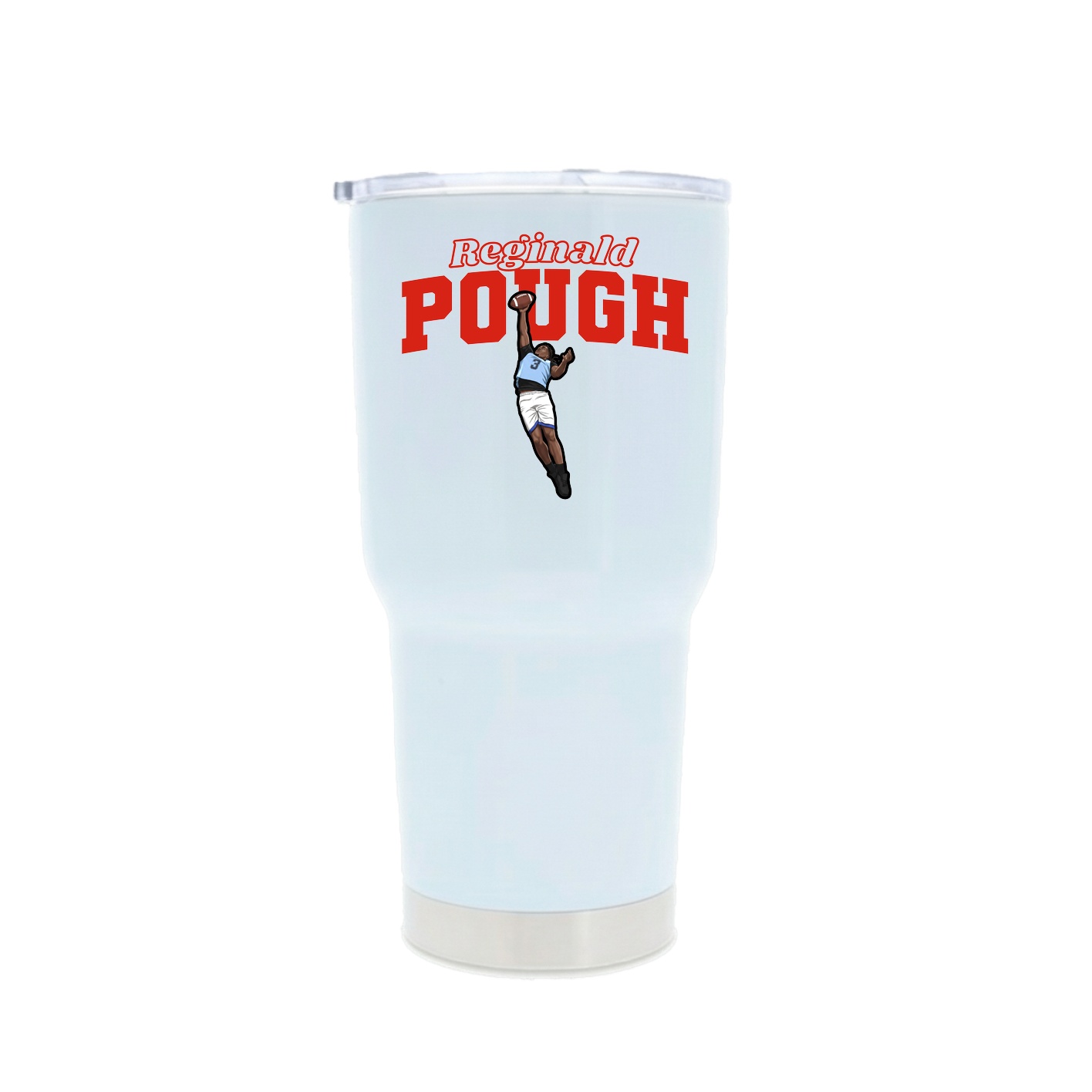 30oz Stainless Steel Tumbler — Name Arch in White