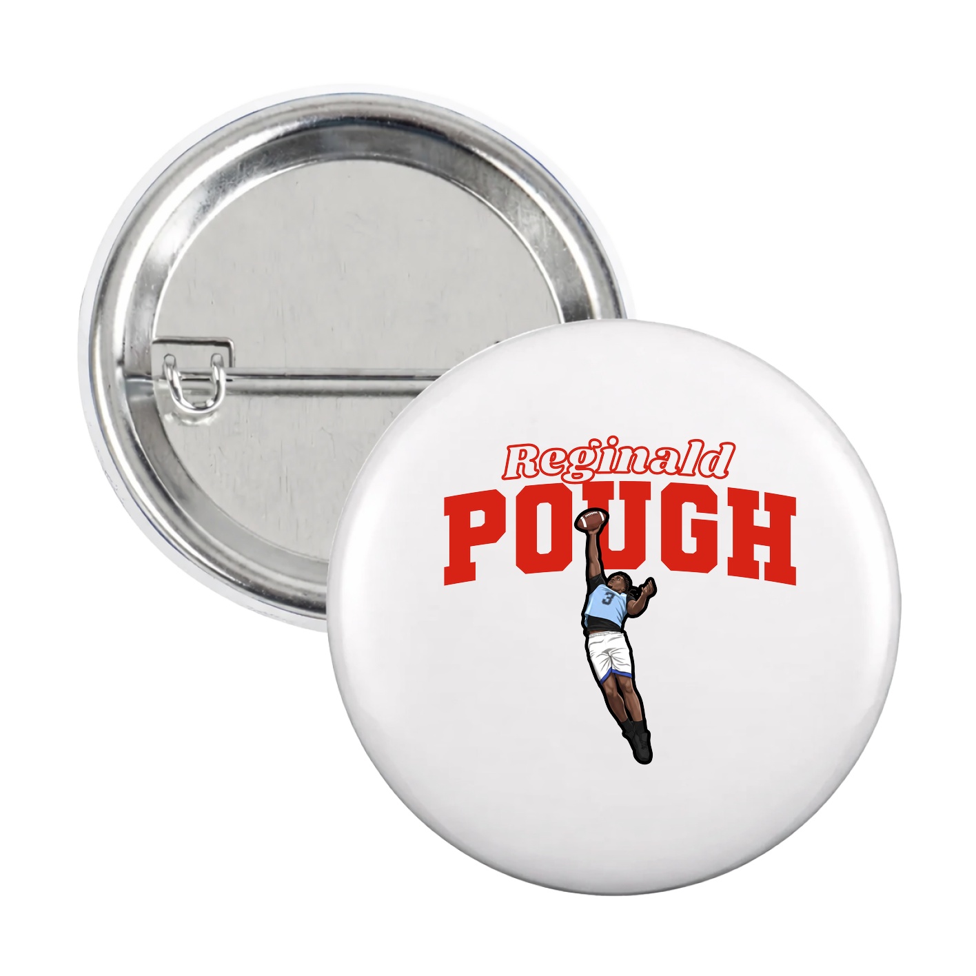 Game Day Button — Name Arch in White