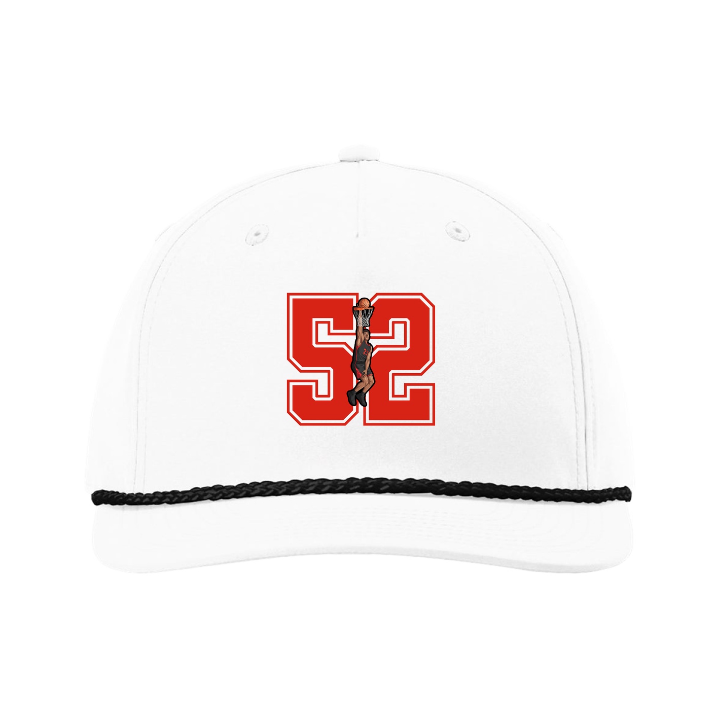 Five-Panel Classic Rope Cap — Number in White