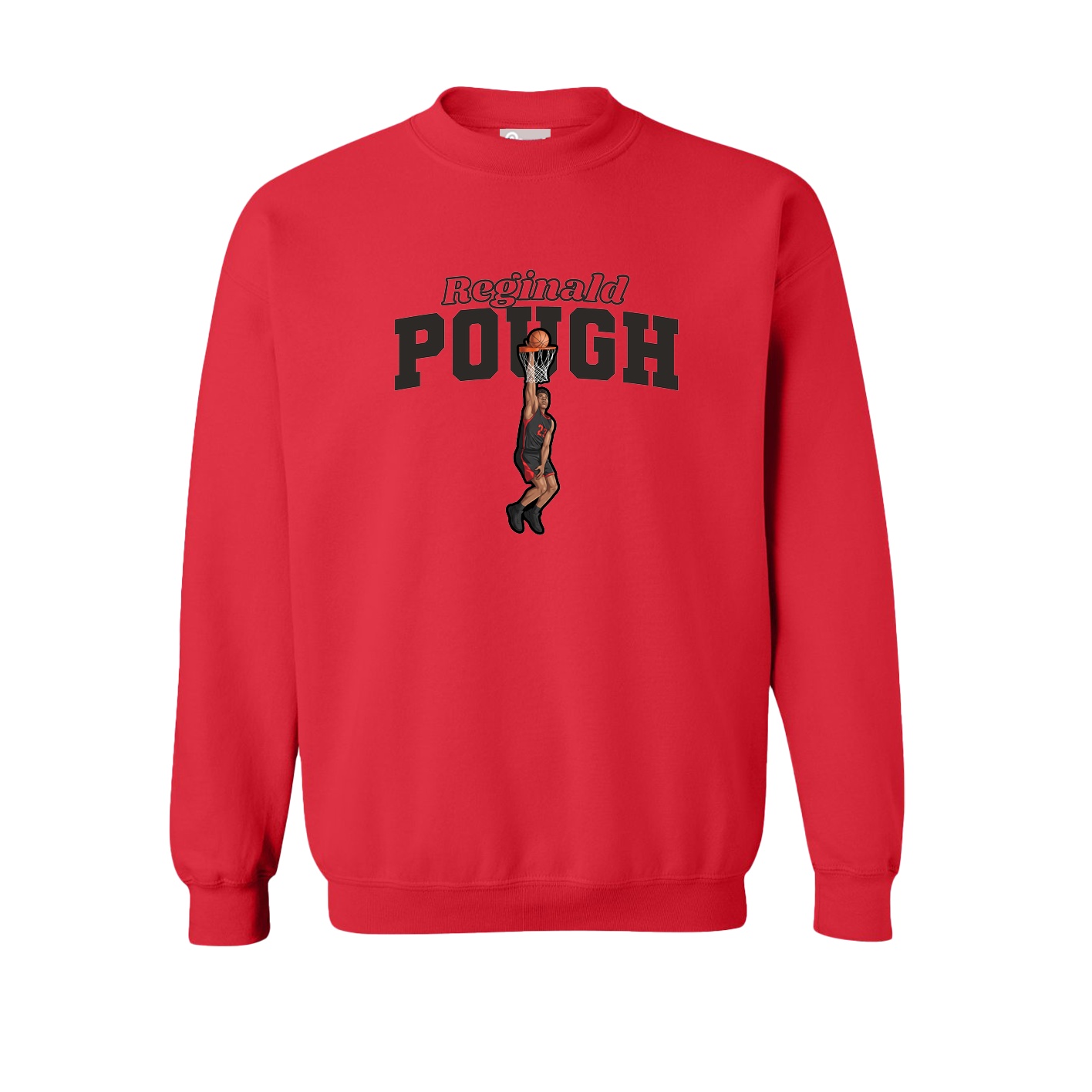 Fleece Crew — Name Arch in Red