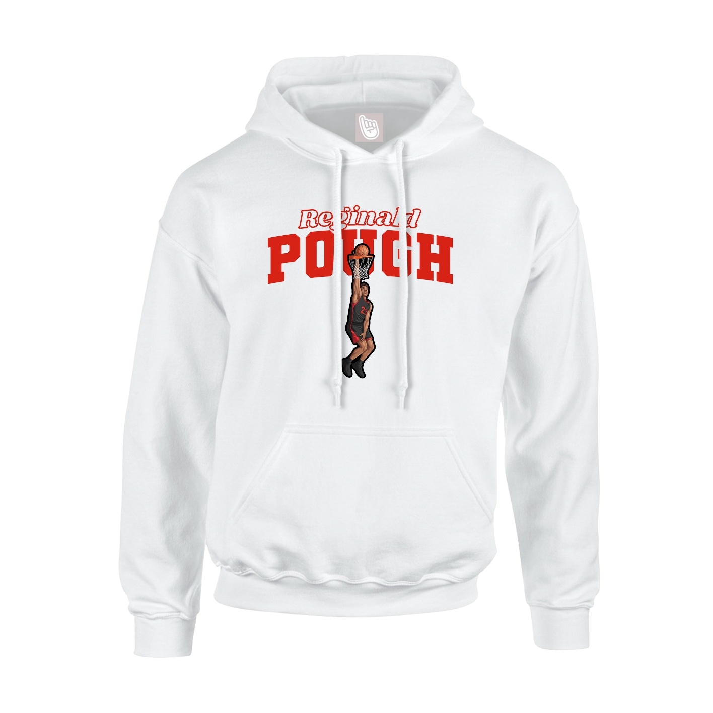 Youth Hoodie — Name Arch in White