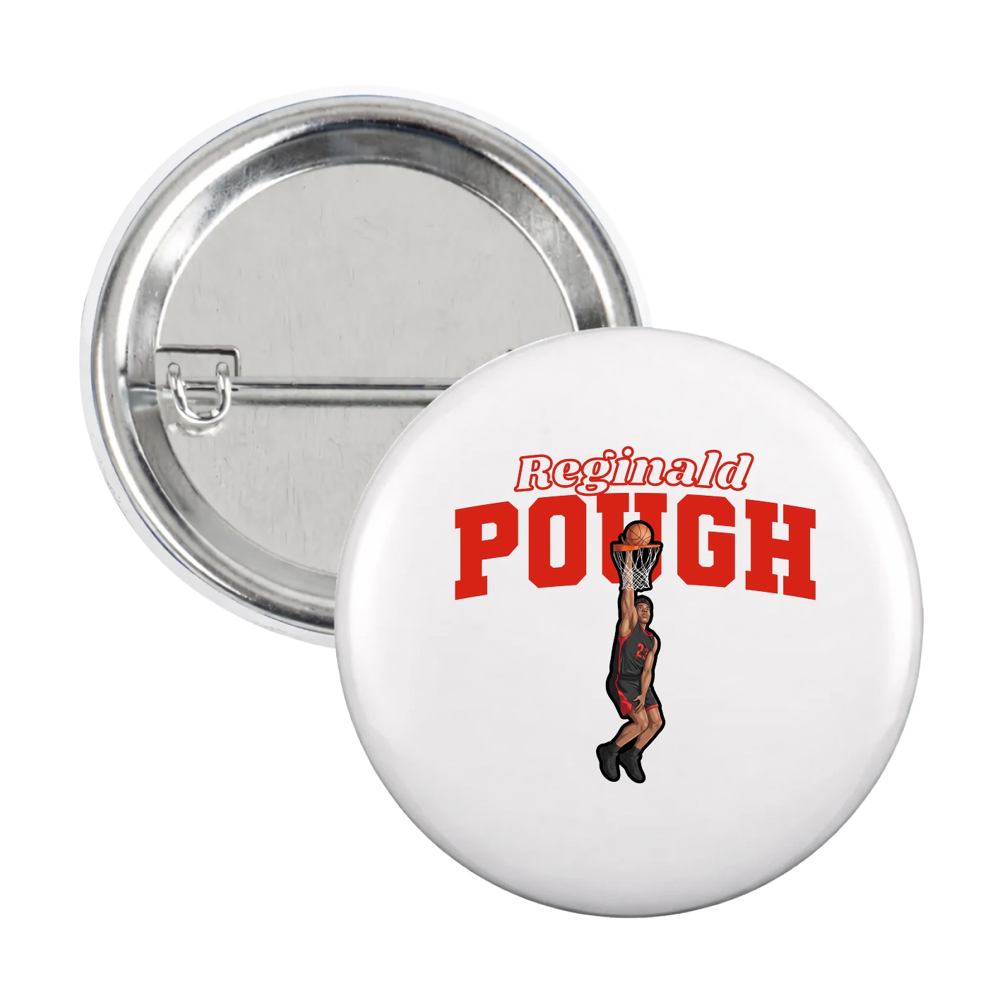 Game Day Button — Name Arch in White