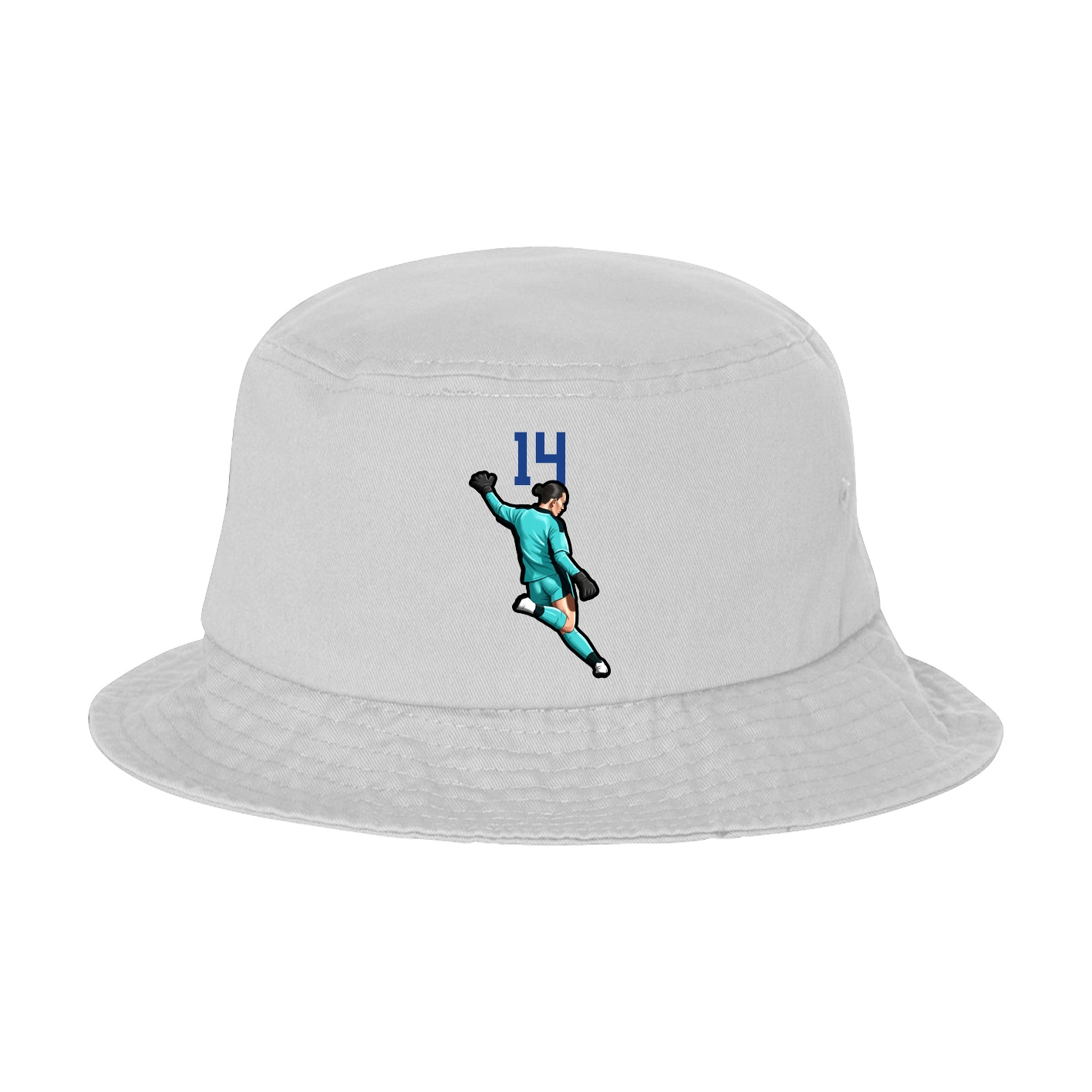 Bucket Cap — Number Top in White