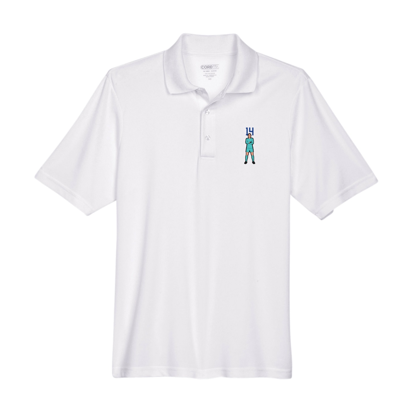 Performance Polo — Number Top in White