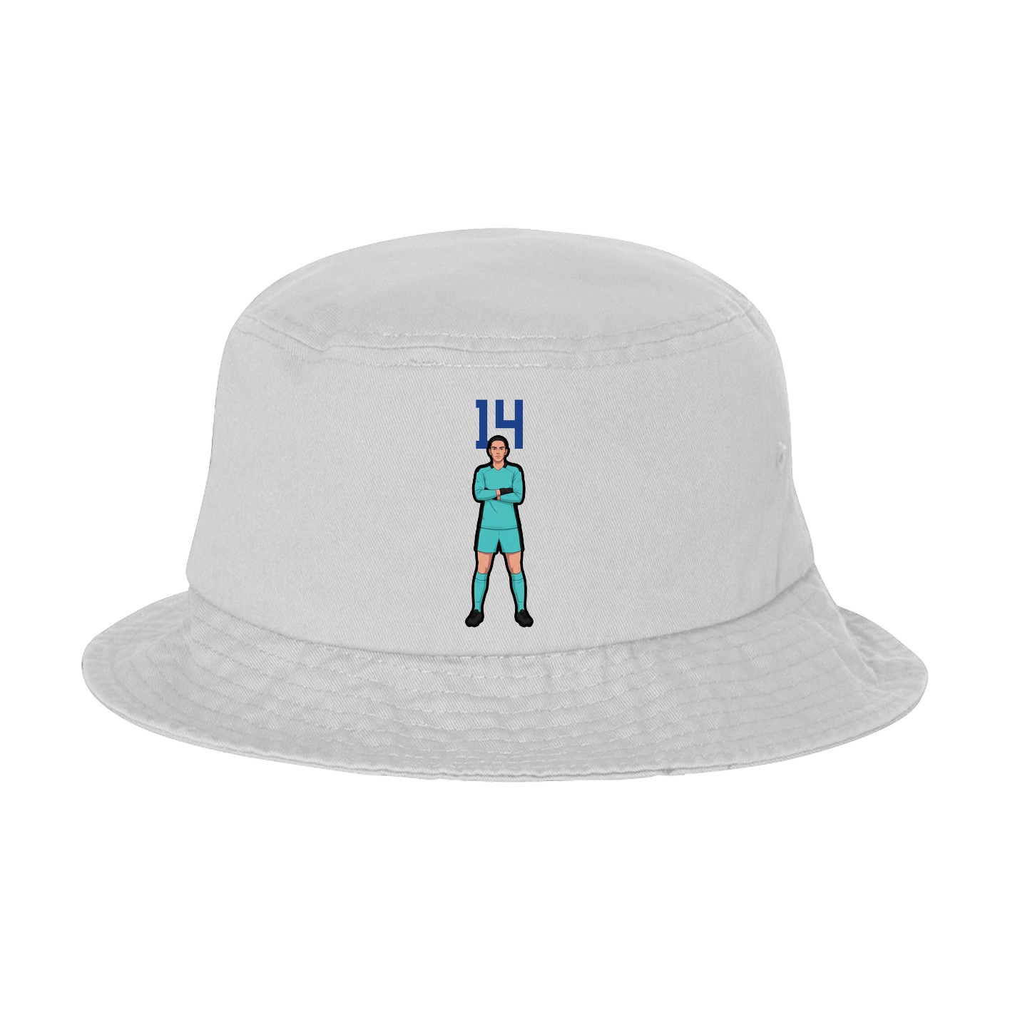 Bucket Cap — Number Top in White