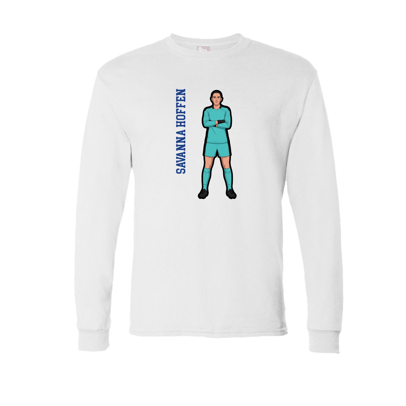 Long Sleeve Tee — Name Vertical in White