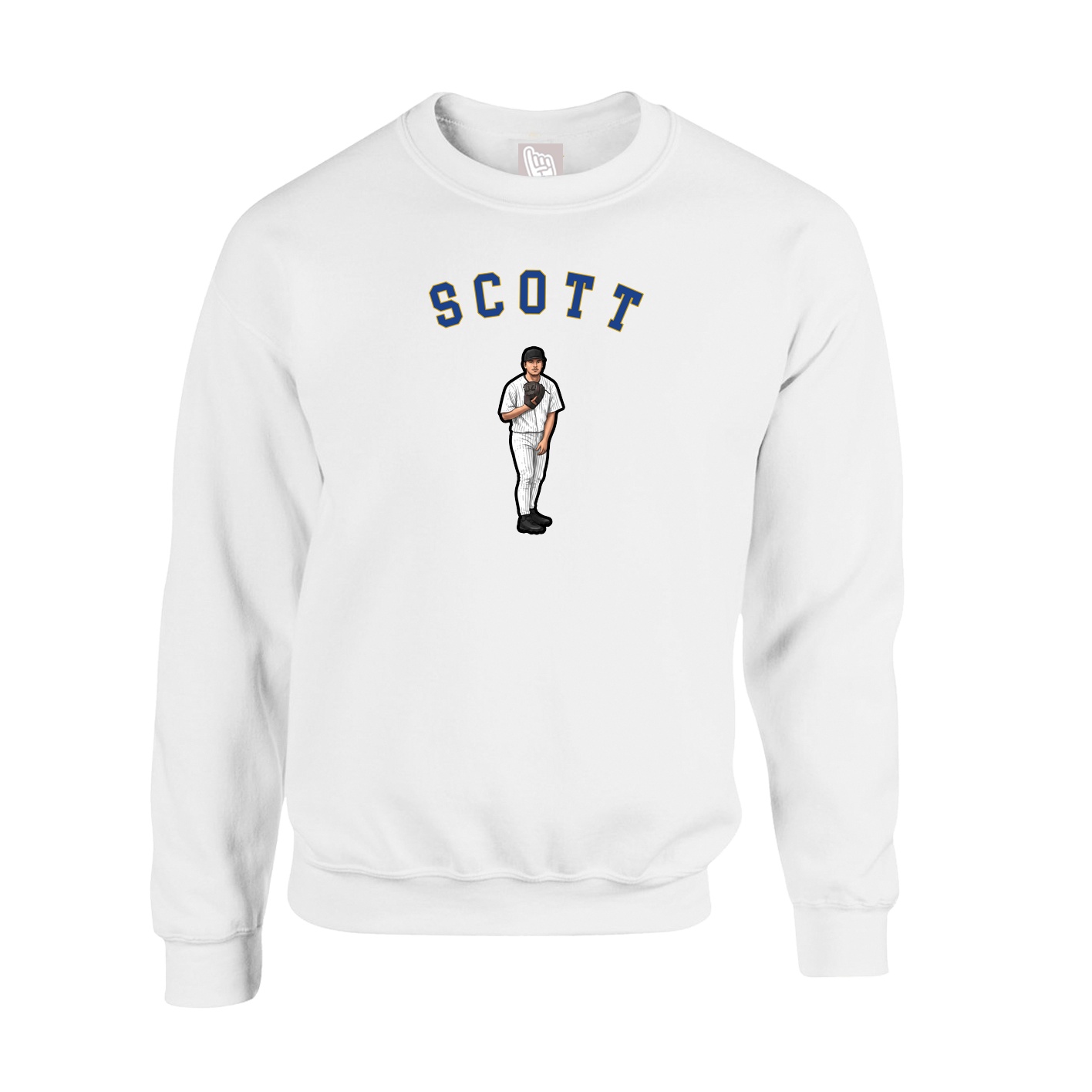 Fleece Crew — Shirsey Arch in White