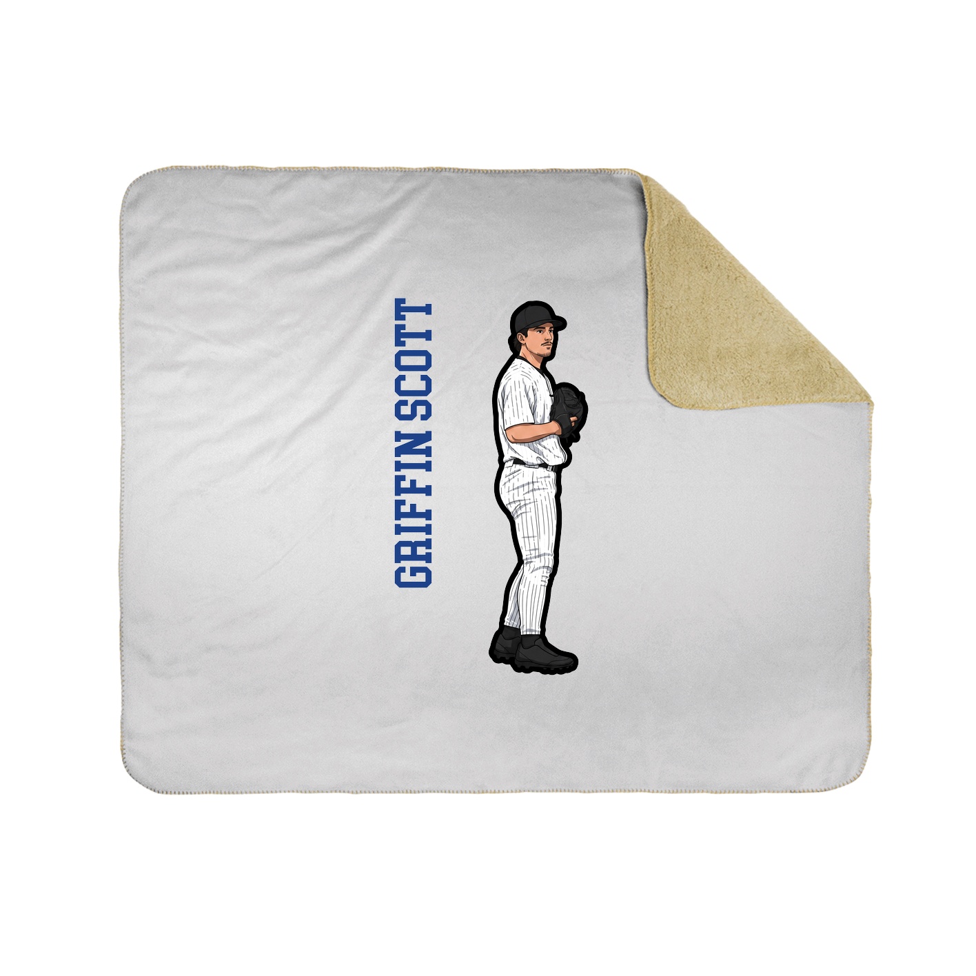 Throw Blanket — Name Vertical in White