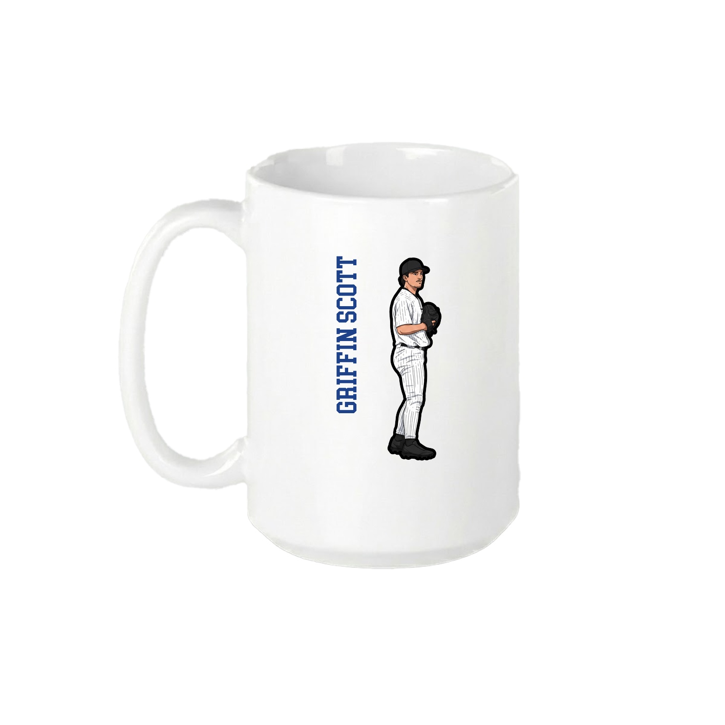 15oz Coffee Mug — Name Vertical in White