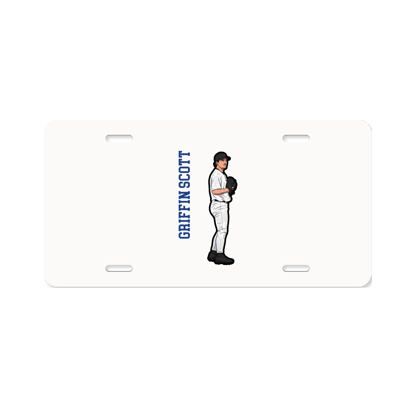 License Plate — Name Vertical in Classic