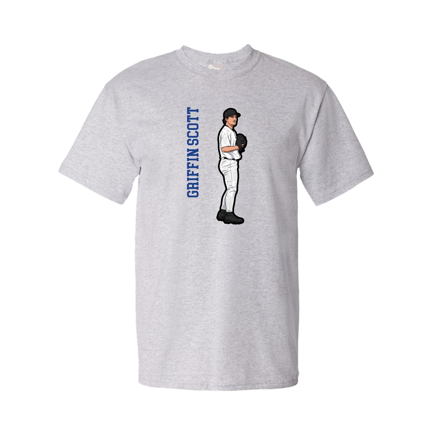 Tee — Name Vertical in Grey