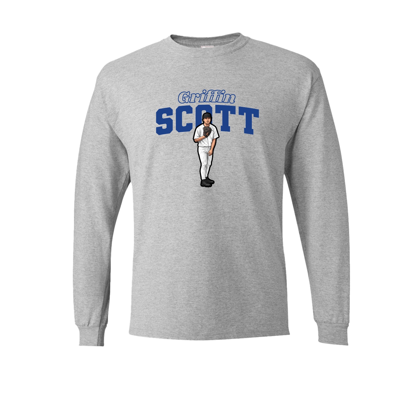 Long Sleeve Tee — Name Arch in Grey