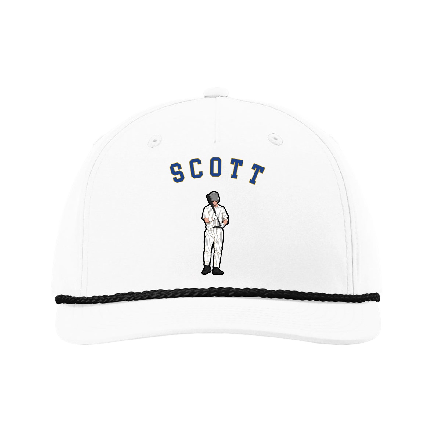 Five-Panel Classic Rope Cap — Shirsey Arch in White