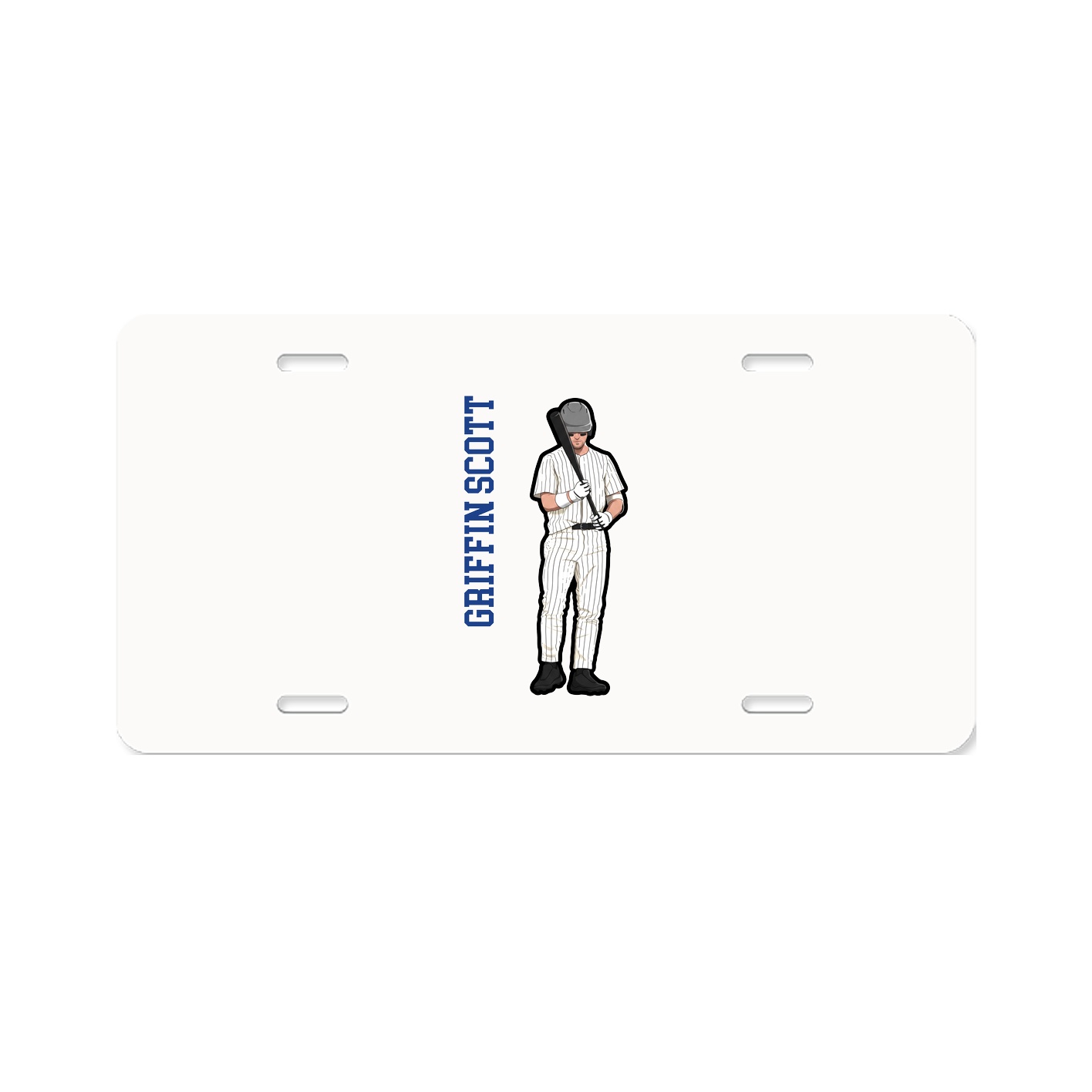 License Plate — Name Vertical in Classic
