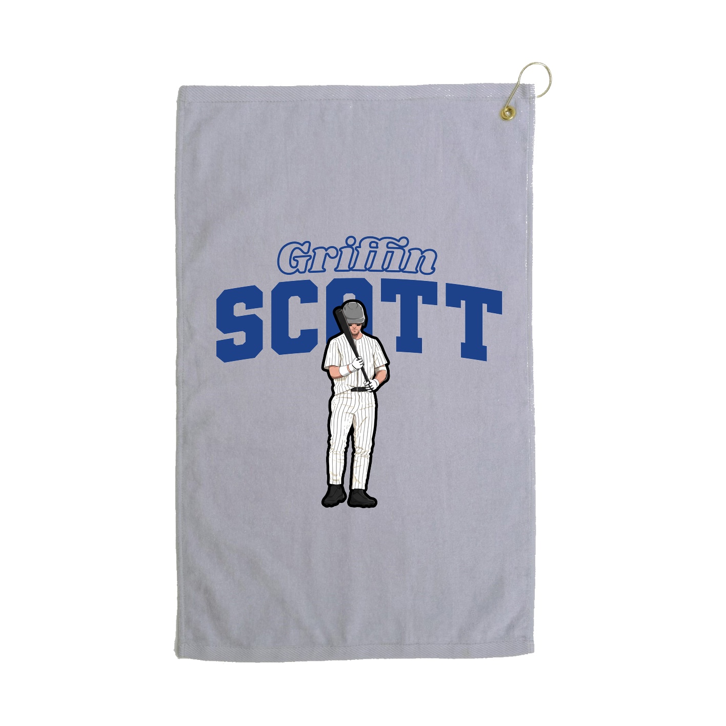Golf Towel — Name Arch in Grey